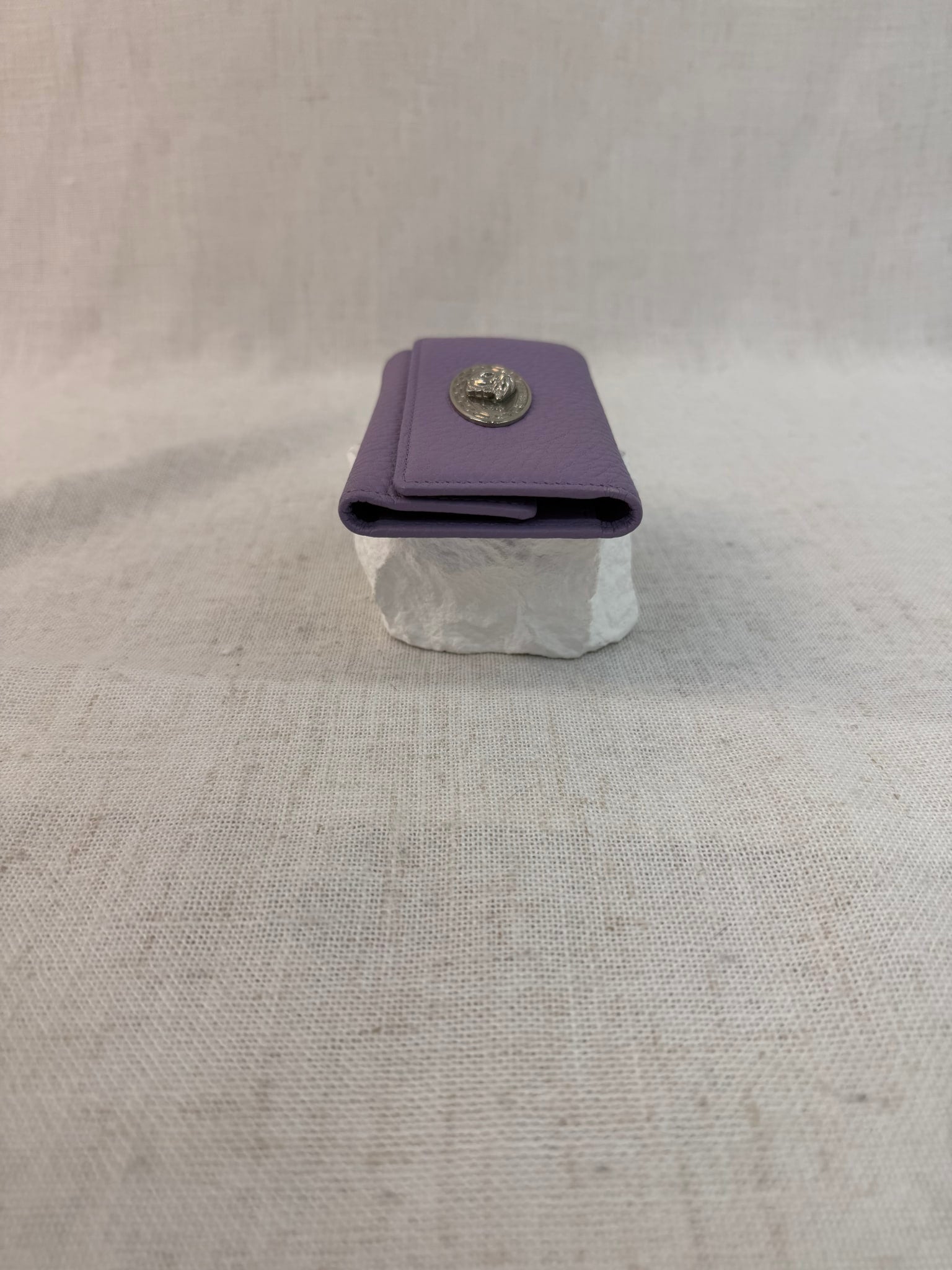 Versace Lavender Leather Medusa Head 6 Ring Key Holder