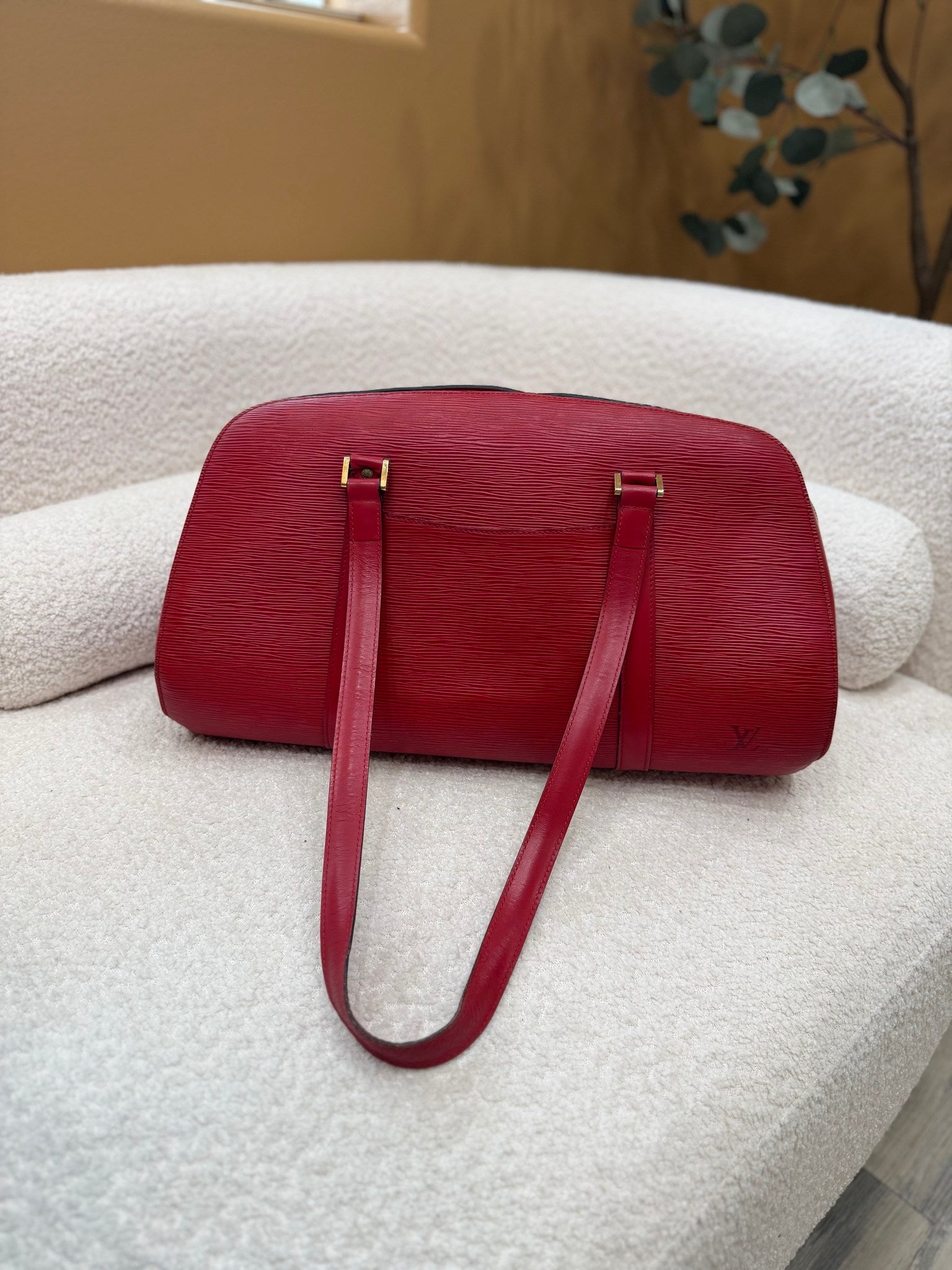 Louis Vuitton Red Epi Soufflot GM Shoulder Bag