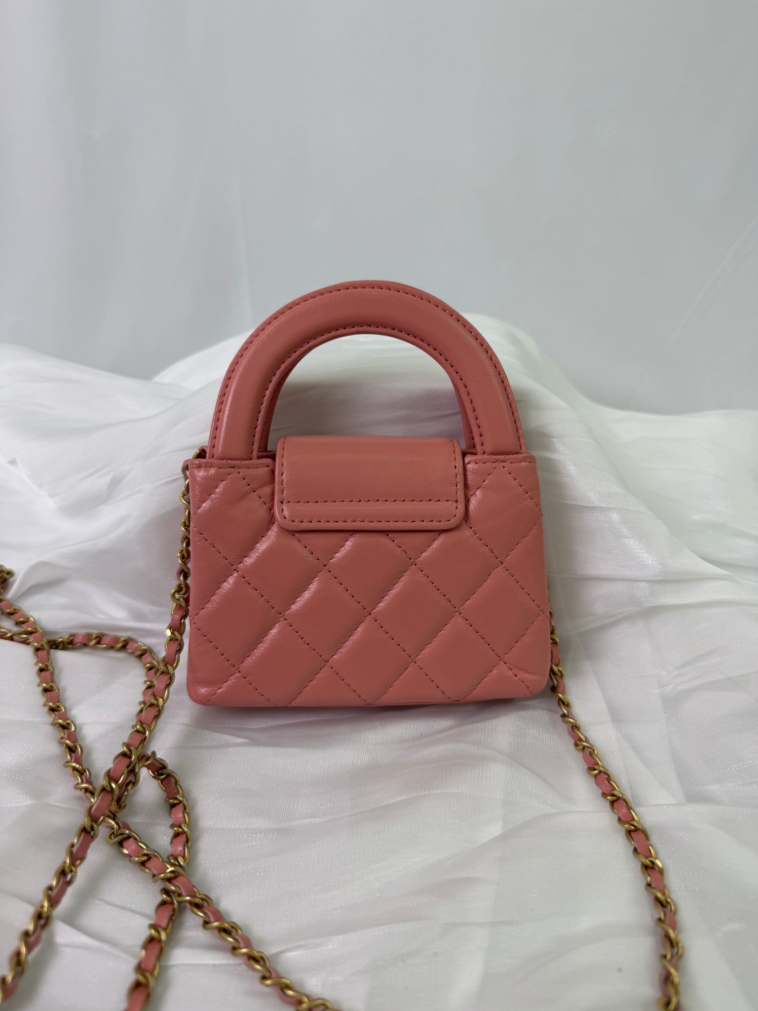 Chanel Pink Lambskin Mini Kelly Shopping Bag
