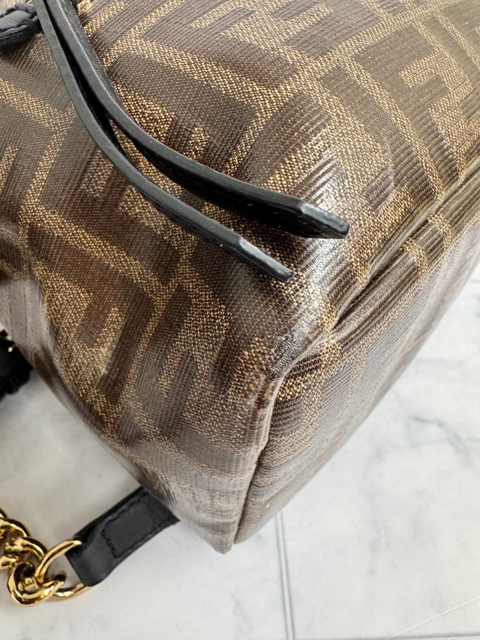 Fendi Brown Zucca Coated Canvas Mini Backpack