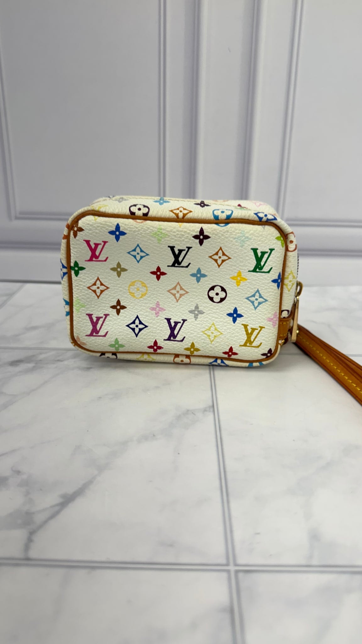 Louis Vuitton White Multicolor Monogram Trousse Wapity Pouch