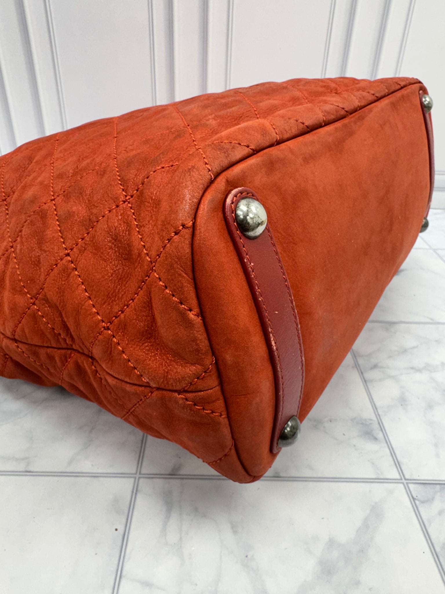 Chanel Red Iridescent Calfskin Leather "In the Mix" Large Shopping Tote Bag