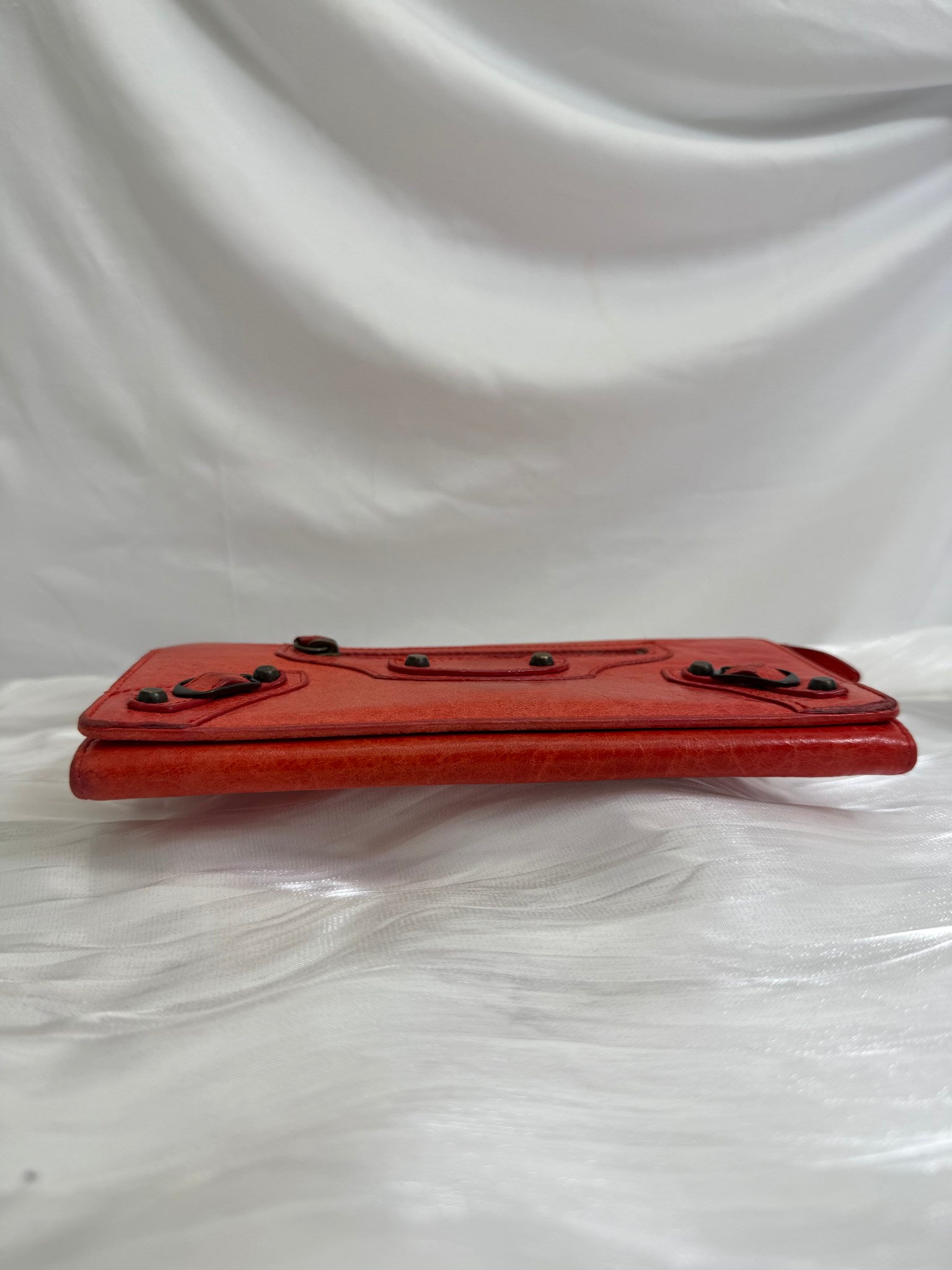 Balenciaga Red Leather Agneau Continental Wallet