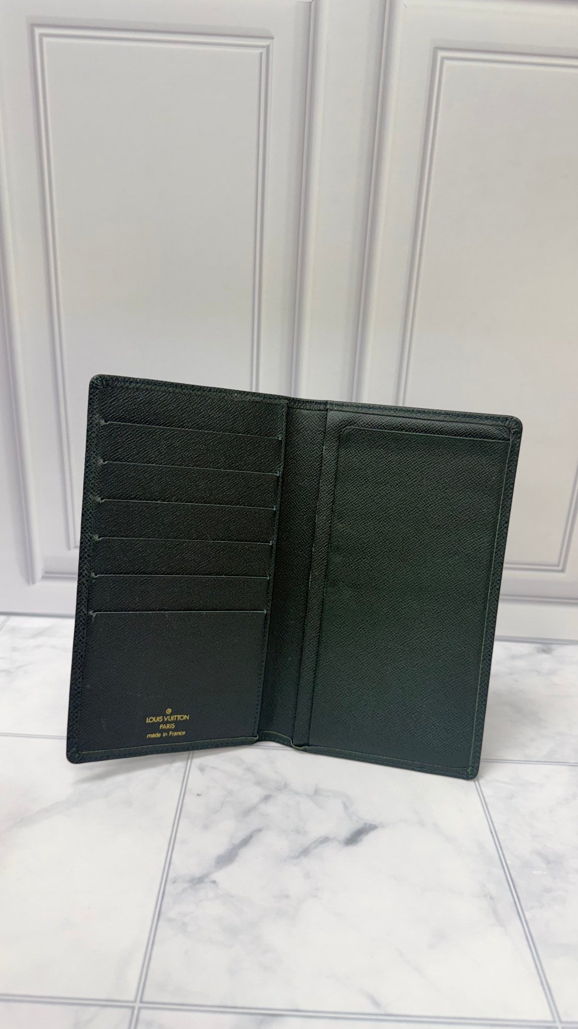 Louis Vuitton Green Taiga Leather Long Wallet