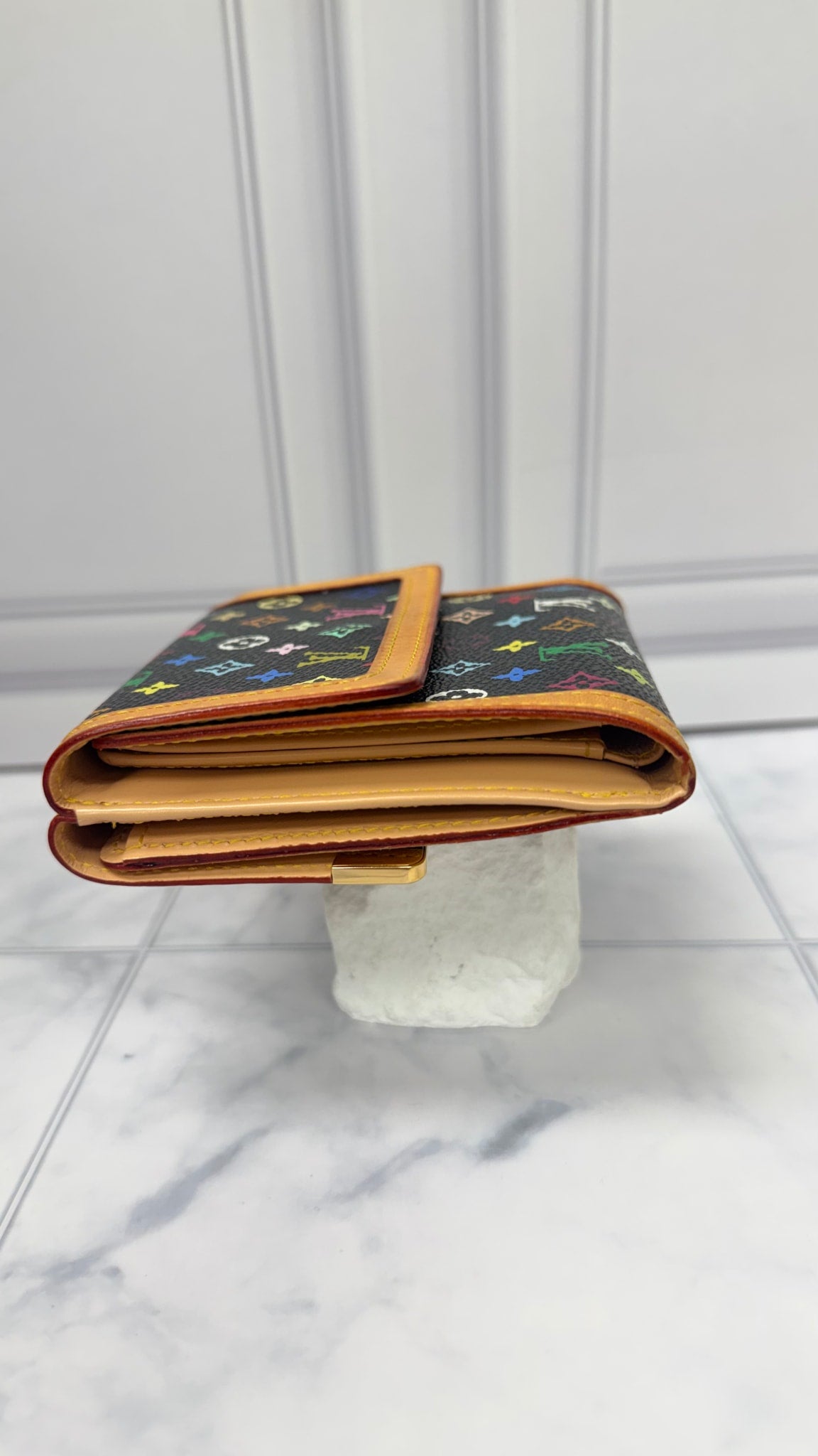 Louis Vuitton Black Multicolor Monogram Compact Wallet