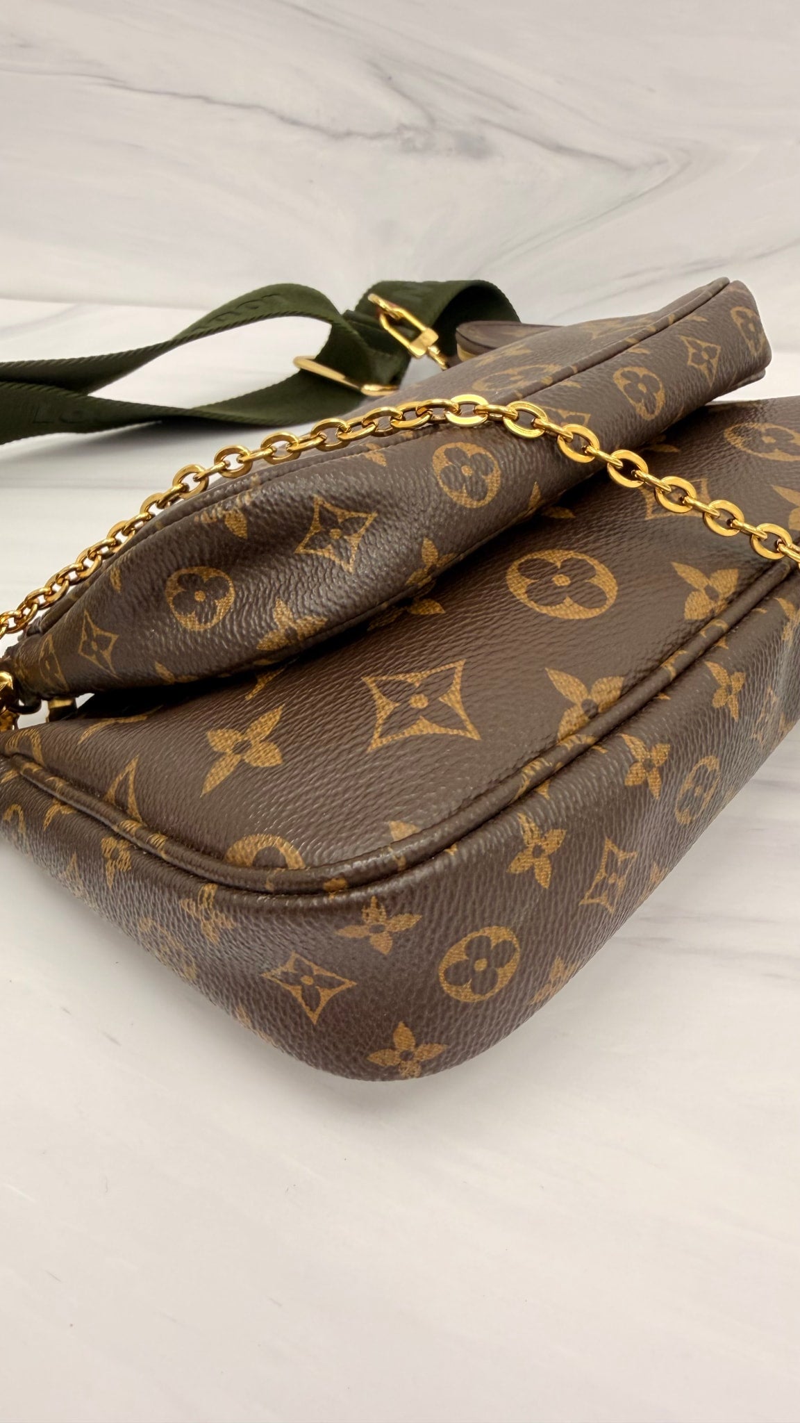 Louis Vuitton Monogram Green Multi Pochette Crossbody Bag