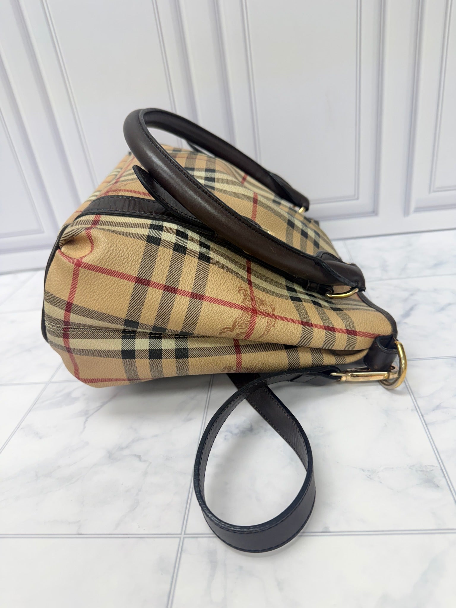 Burberry Beige Haymarket Northfield Tote