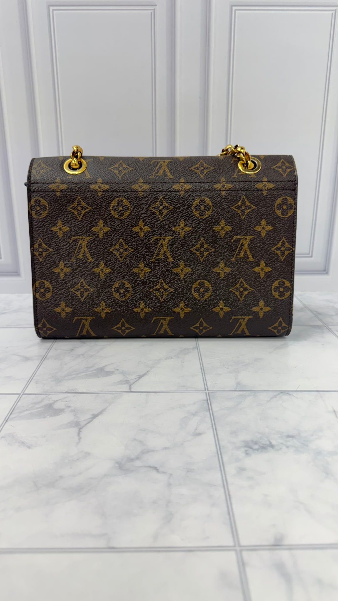 Louis Vuitton Navy Blue Monogram Victoire Chain Shoulder Bag