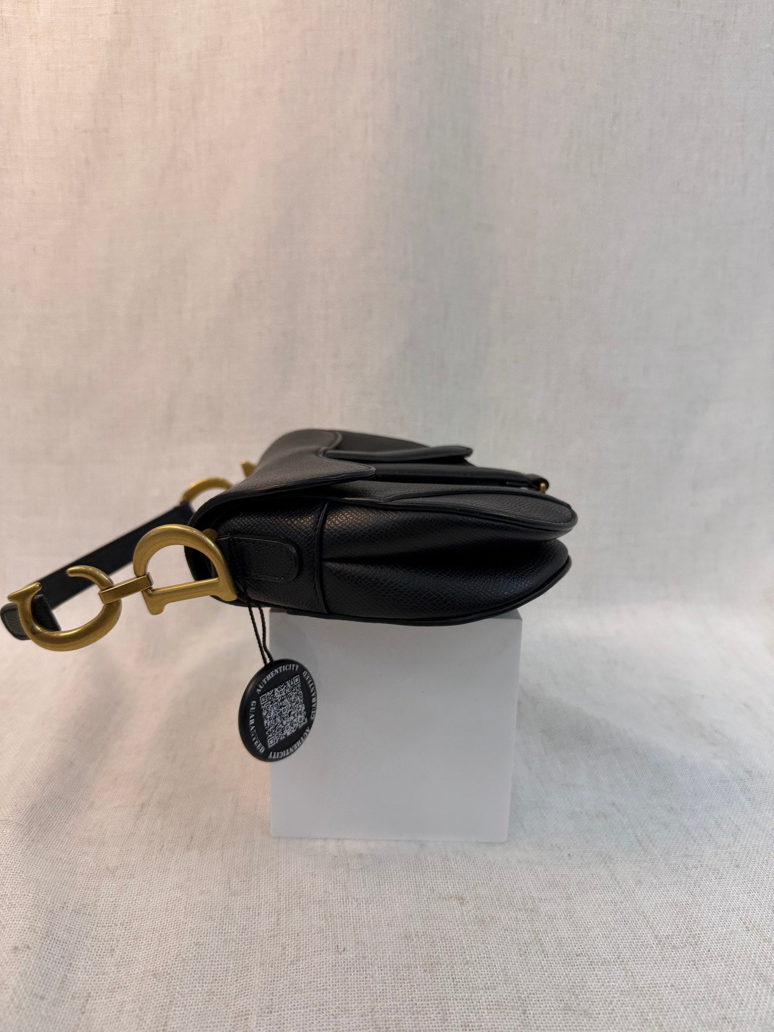 LIKE NEW-Christian Dior Black Leather Mini Saddle Bag