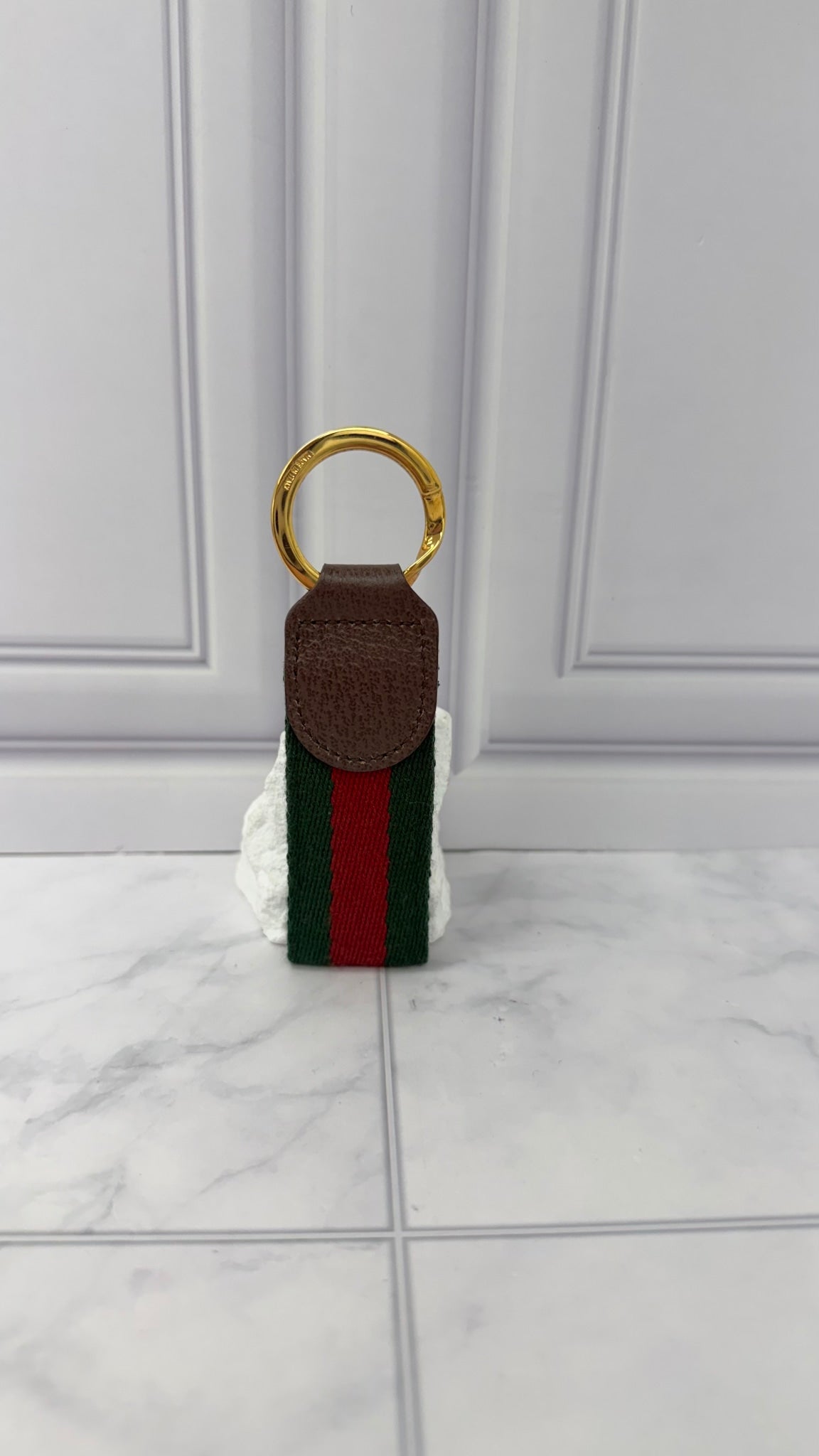Gucci Green And Red Canvas Ophidia Key Charm