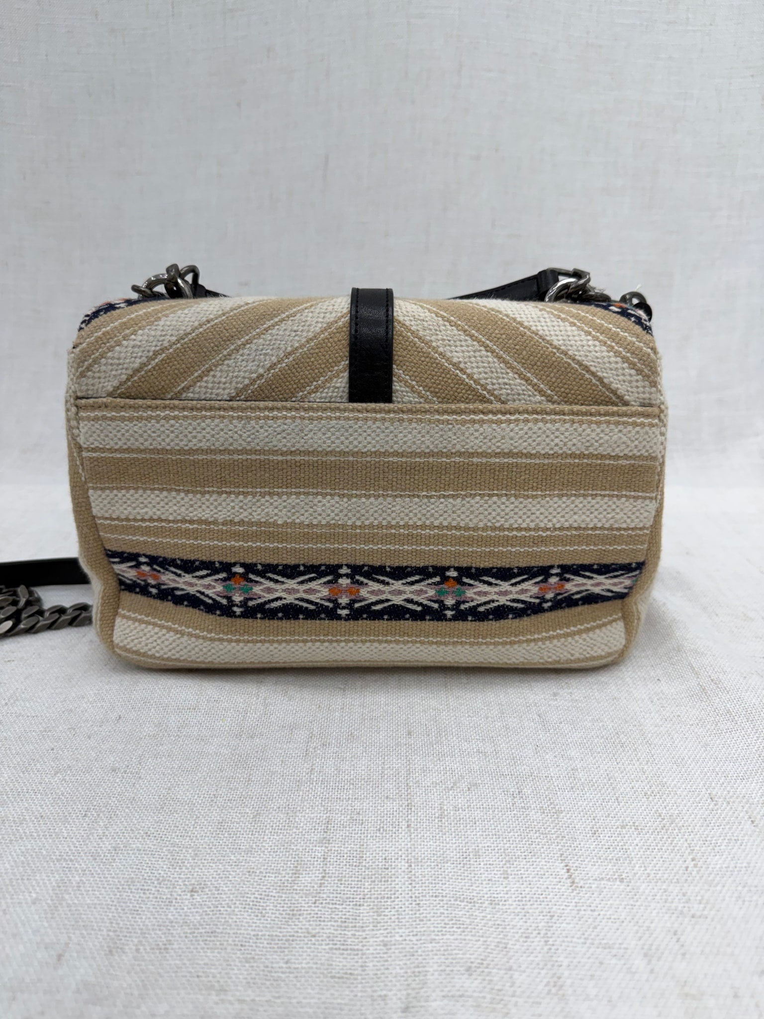 Saint Laurent YSL Limited Edition Beige Berber Canvas College Monogrammed Bag