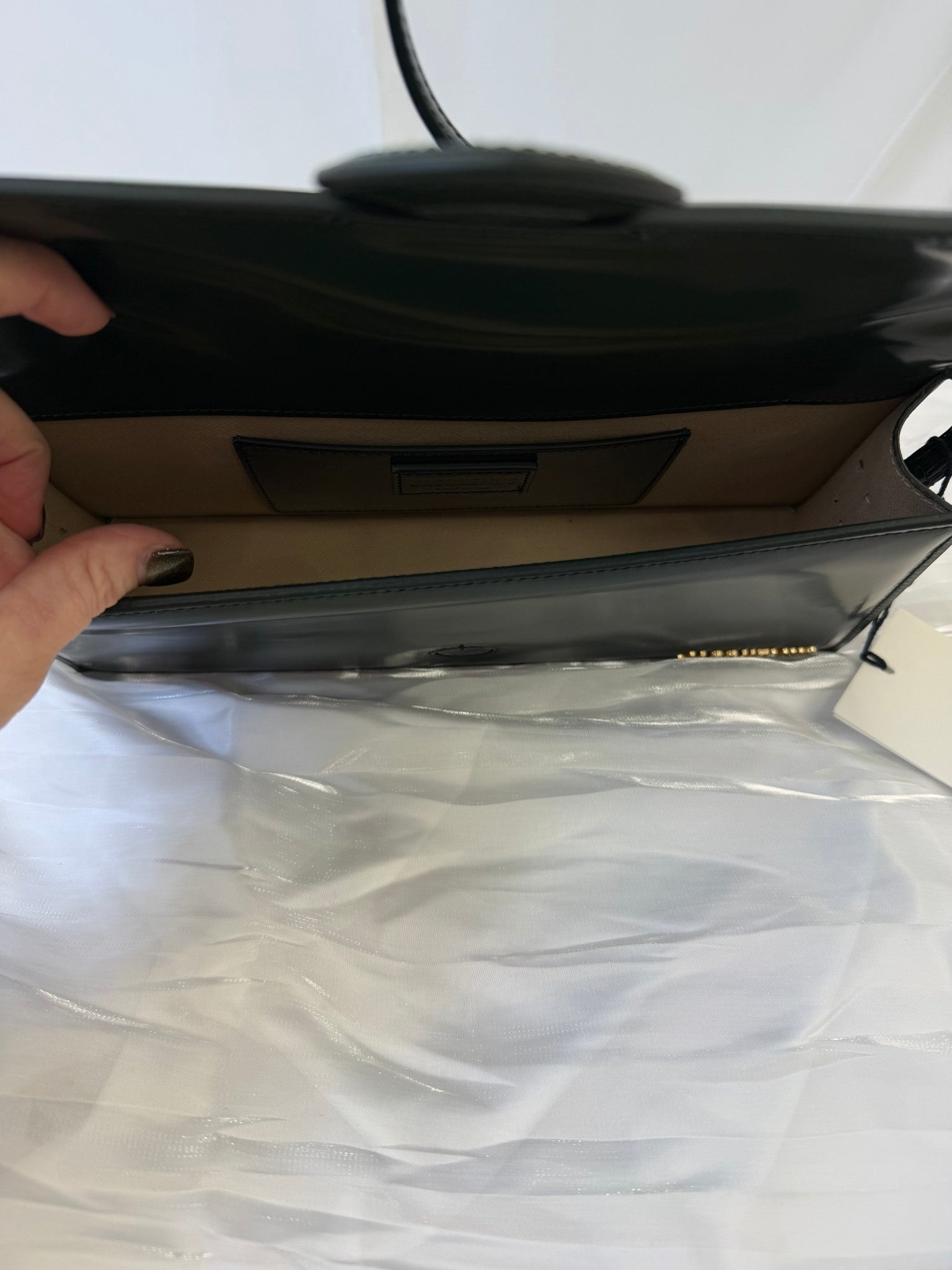 BRAND NEW-Jacquemus Green Patent Leather Le Grand Bambino Bag