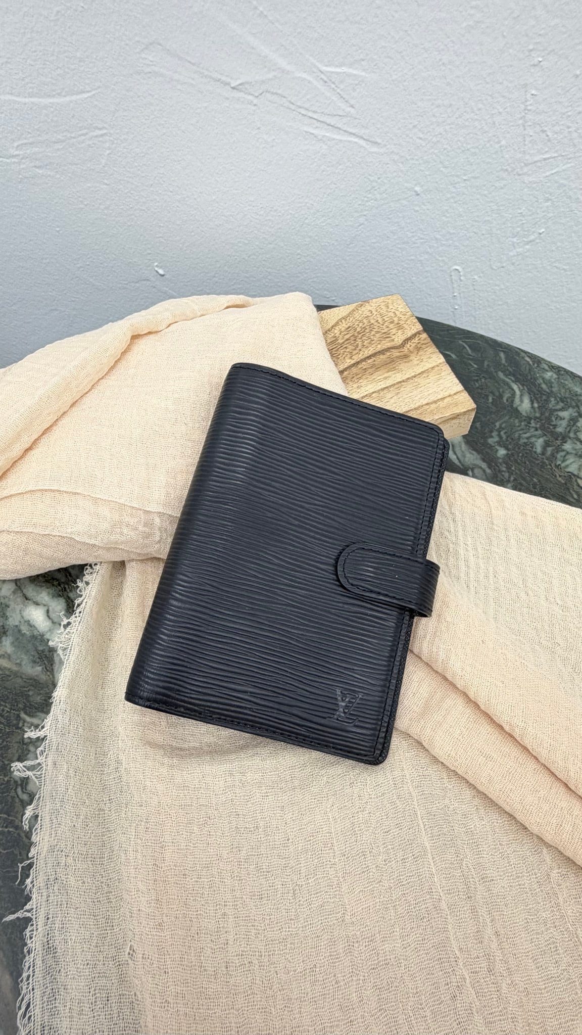 Louis Vuitton Black Epi Leather Passport Agenda Cover PM