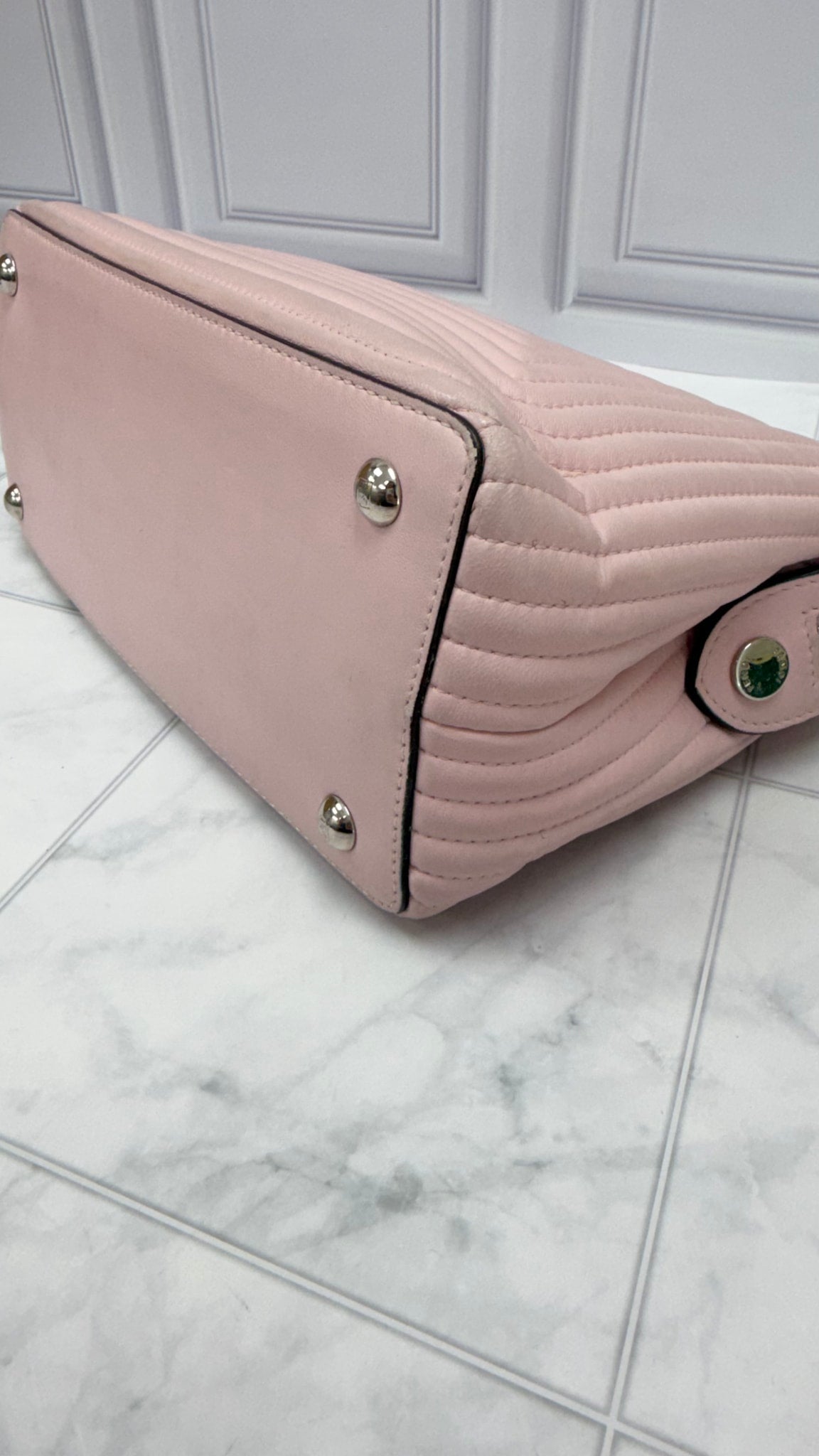 Fendi Pink Quilted Leather Small Dotcom Click Shoulder Bag