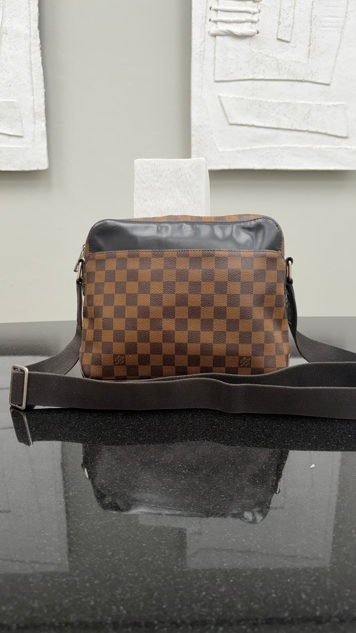 Louis Vuitton Damier Ebene & Black Jack Messenger Bag