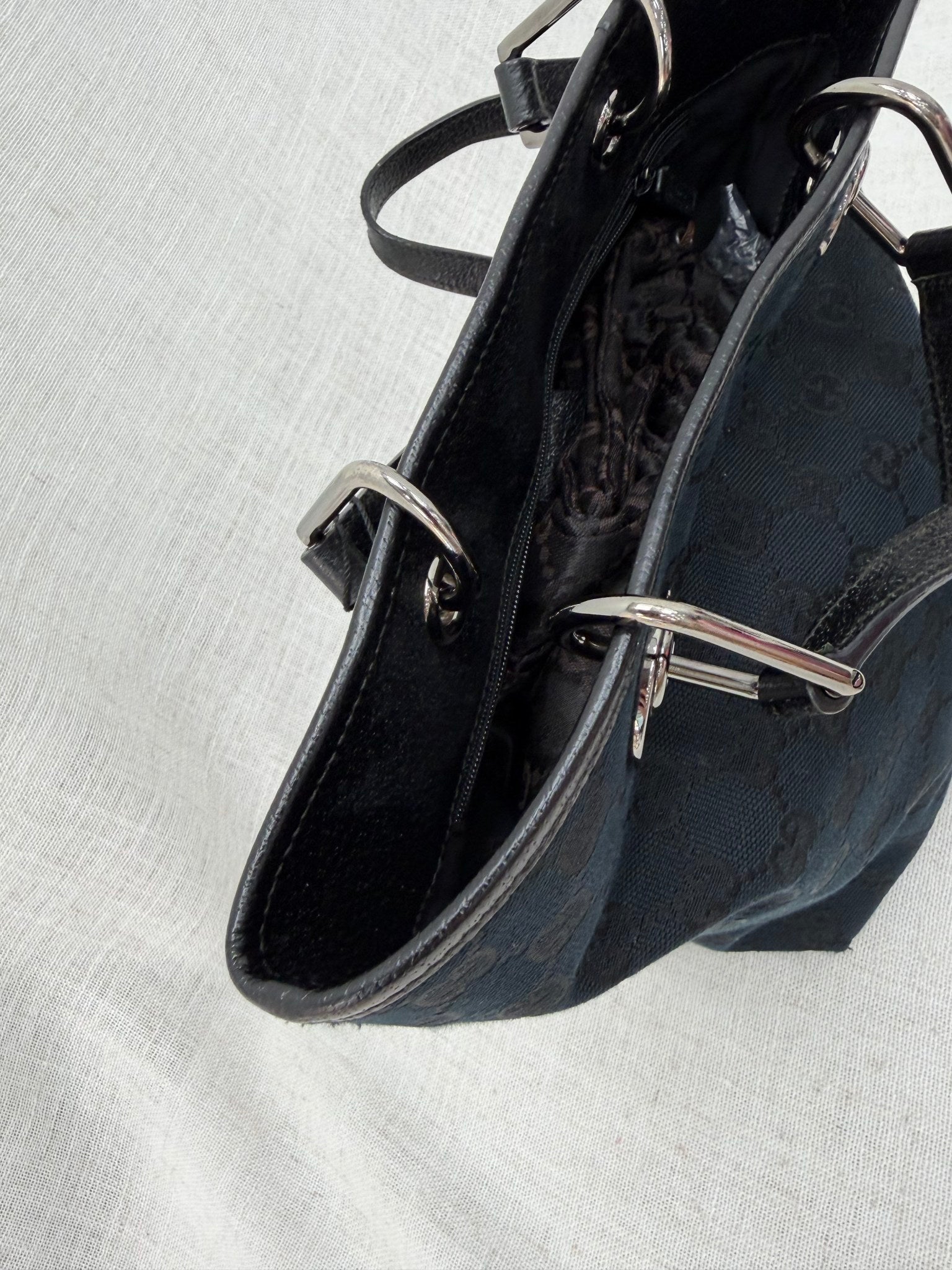 Gucci Black GG Canvas Eclipse Shoulder Bag