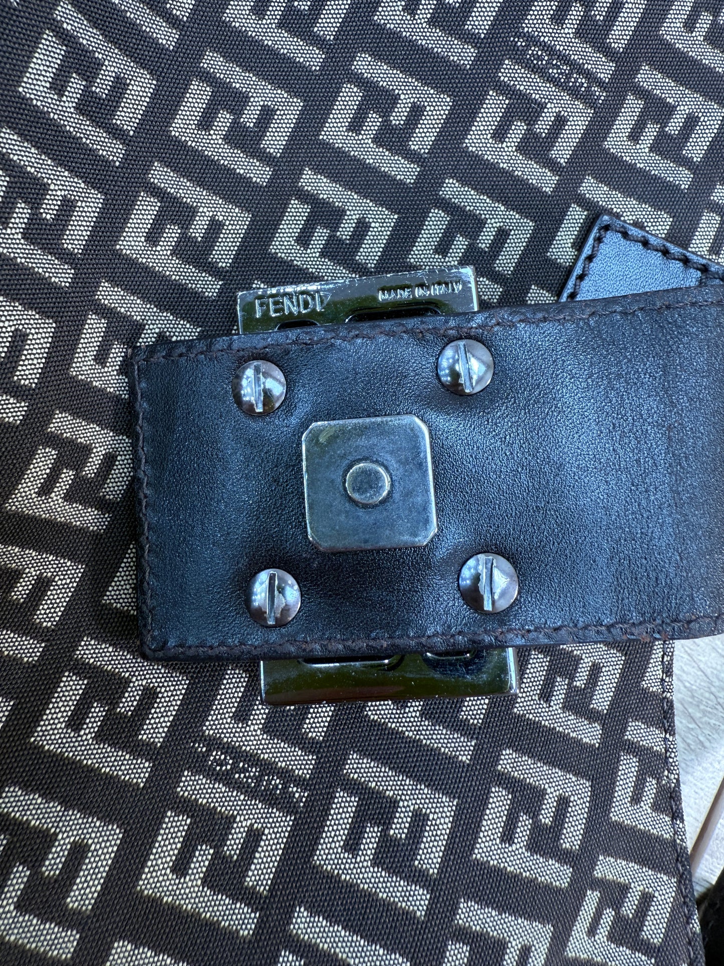 Fendi Zucchino Canvas Vintage Hobo Bag