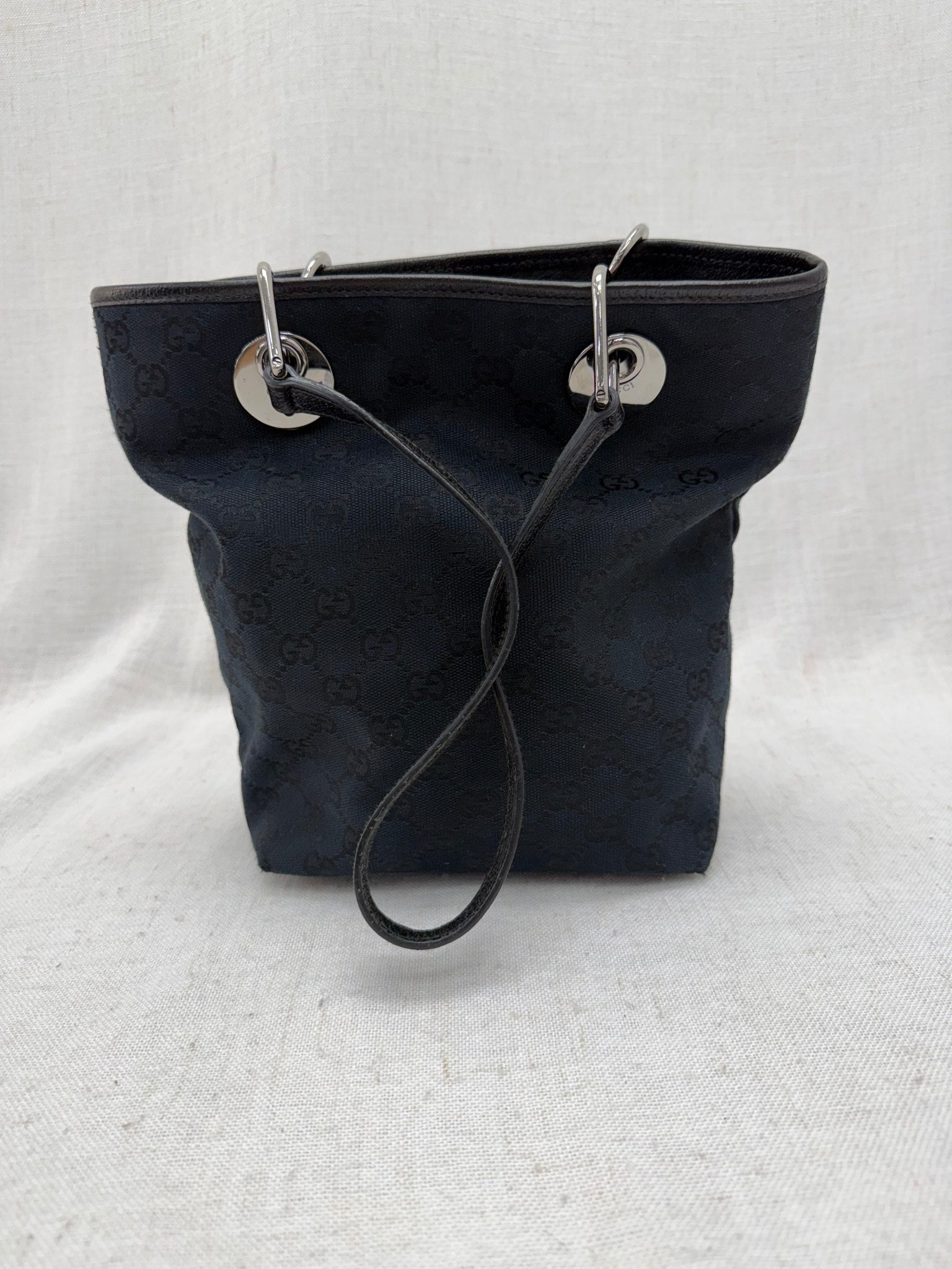 Gucci Black GG Canvas Eclipse Shoulder Bag