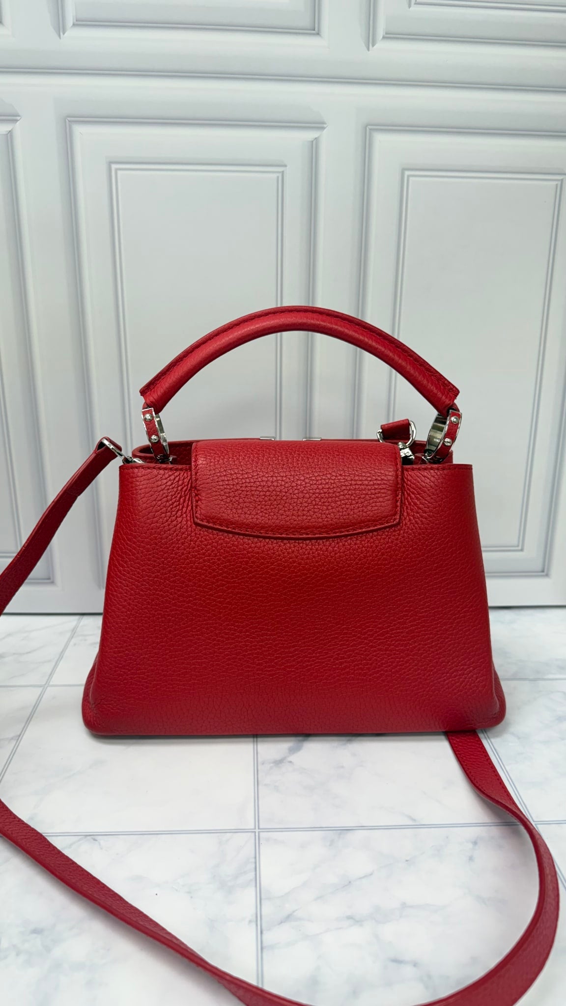 Louis Vuitton Red Taurillon Capucines BB Bag