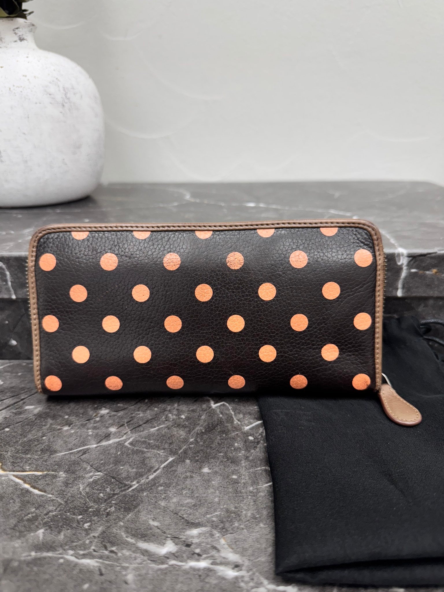 Loewe Polka Dot Print Calfskin Zippy Wallet