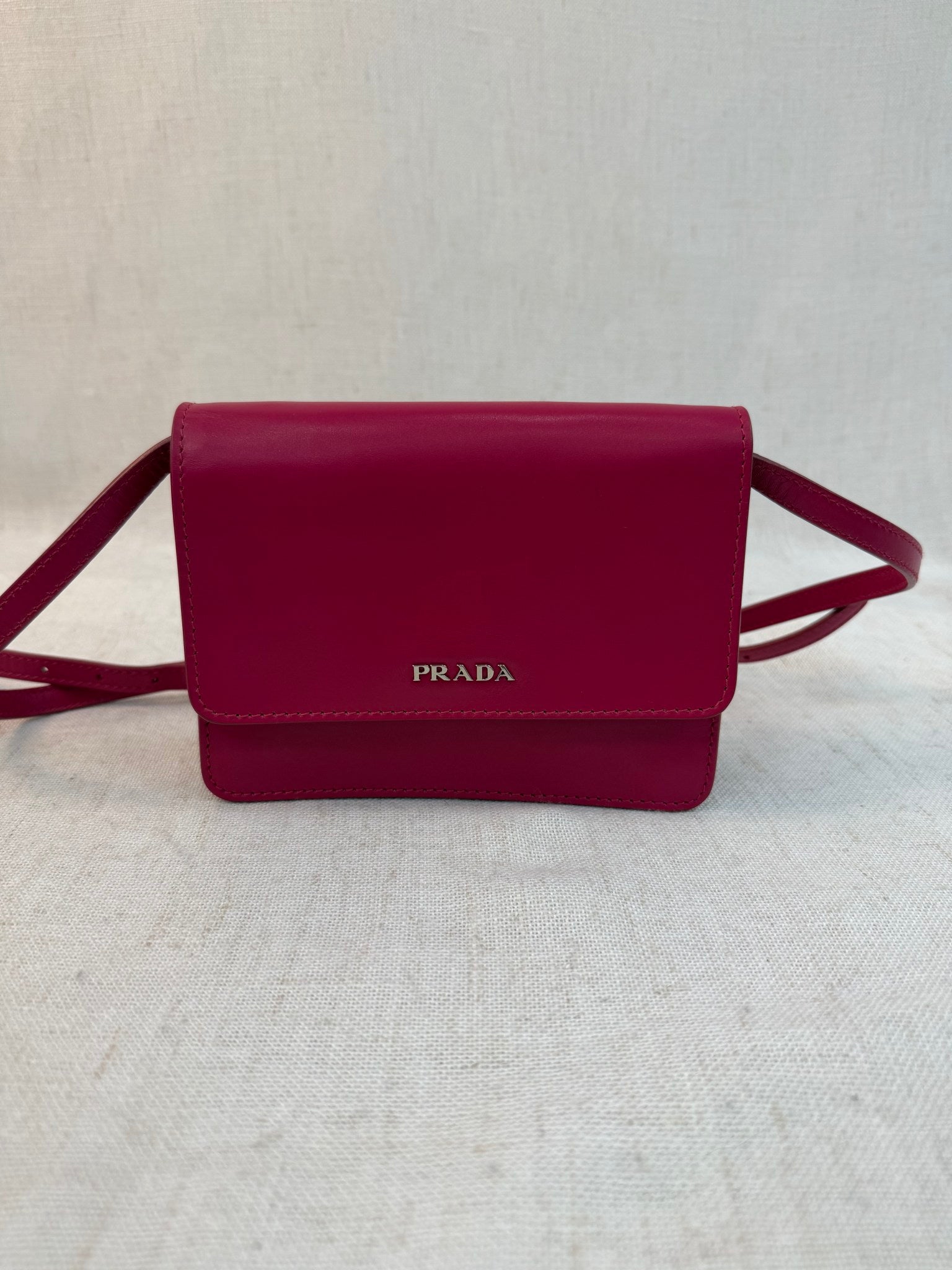 Prada Pink Leather Shoulder Bag