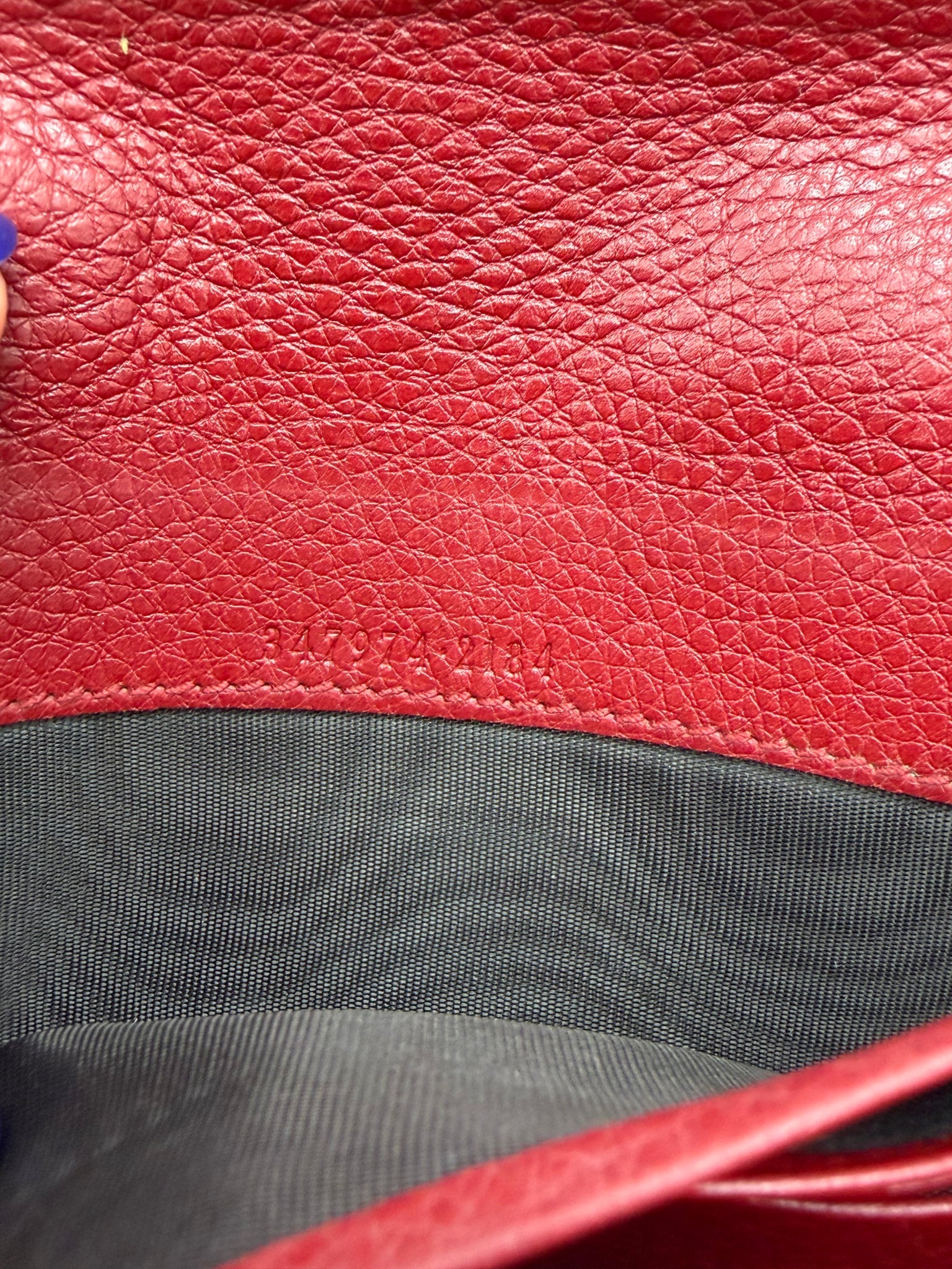 Gucci Red Leather Bamboo Wallet on a Chain