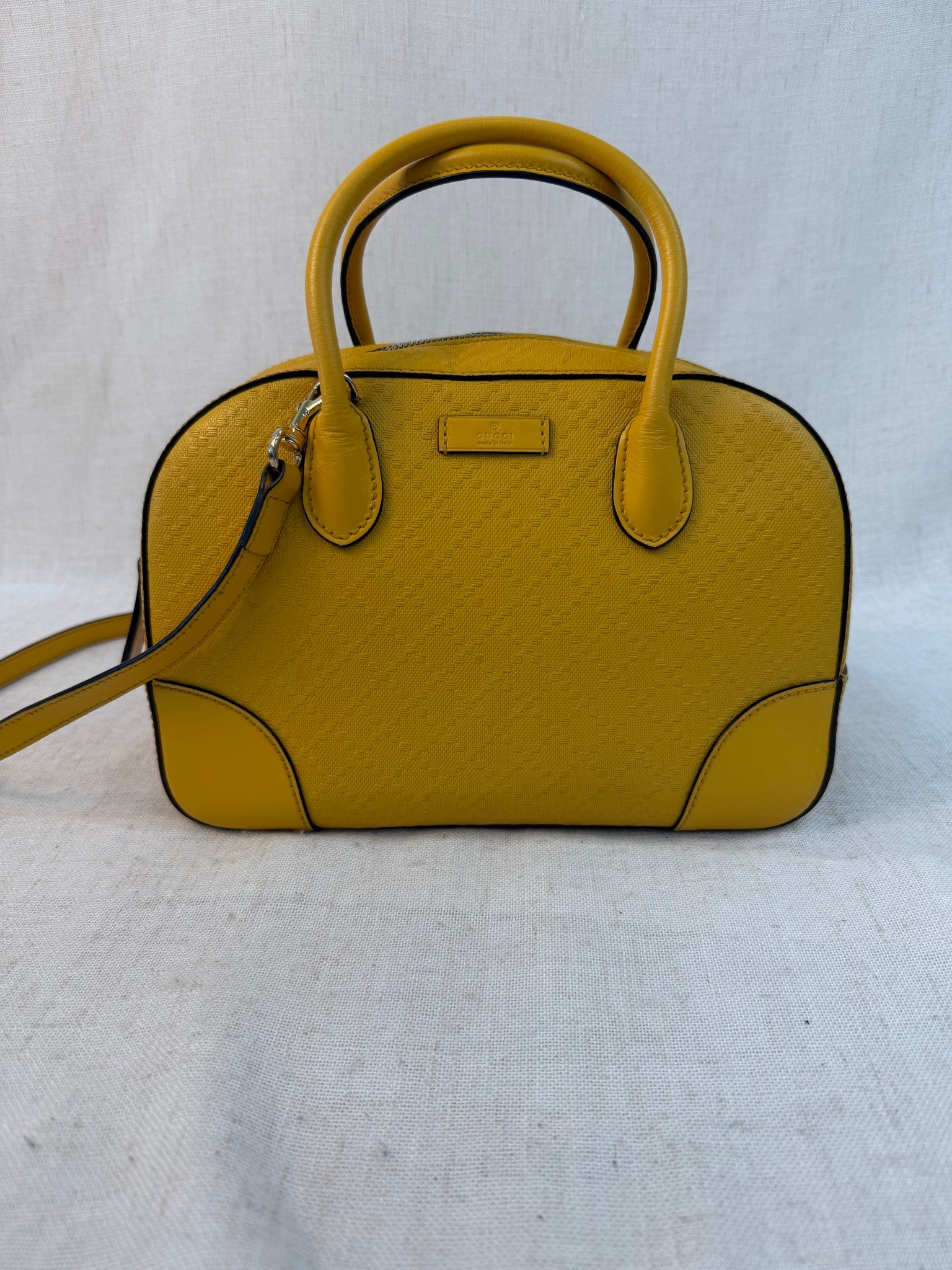 Gucci Yellow Leather Diamante Two Way Bag