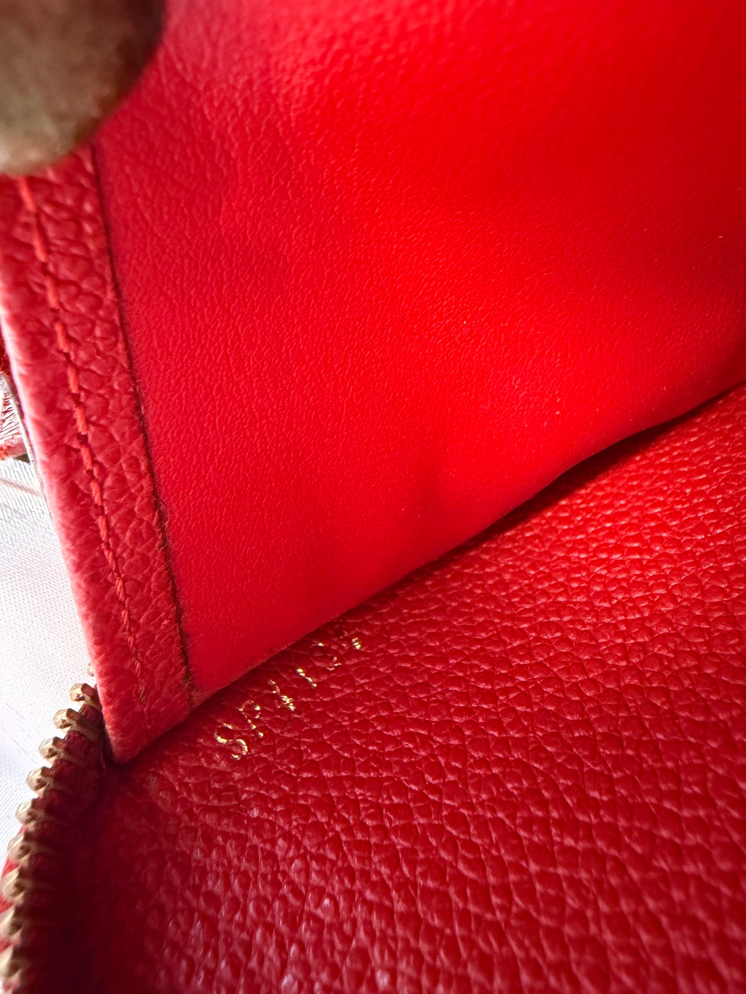 Louis Vuitton Red Empreinte Leather Zippy Wallet