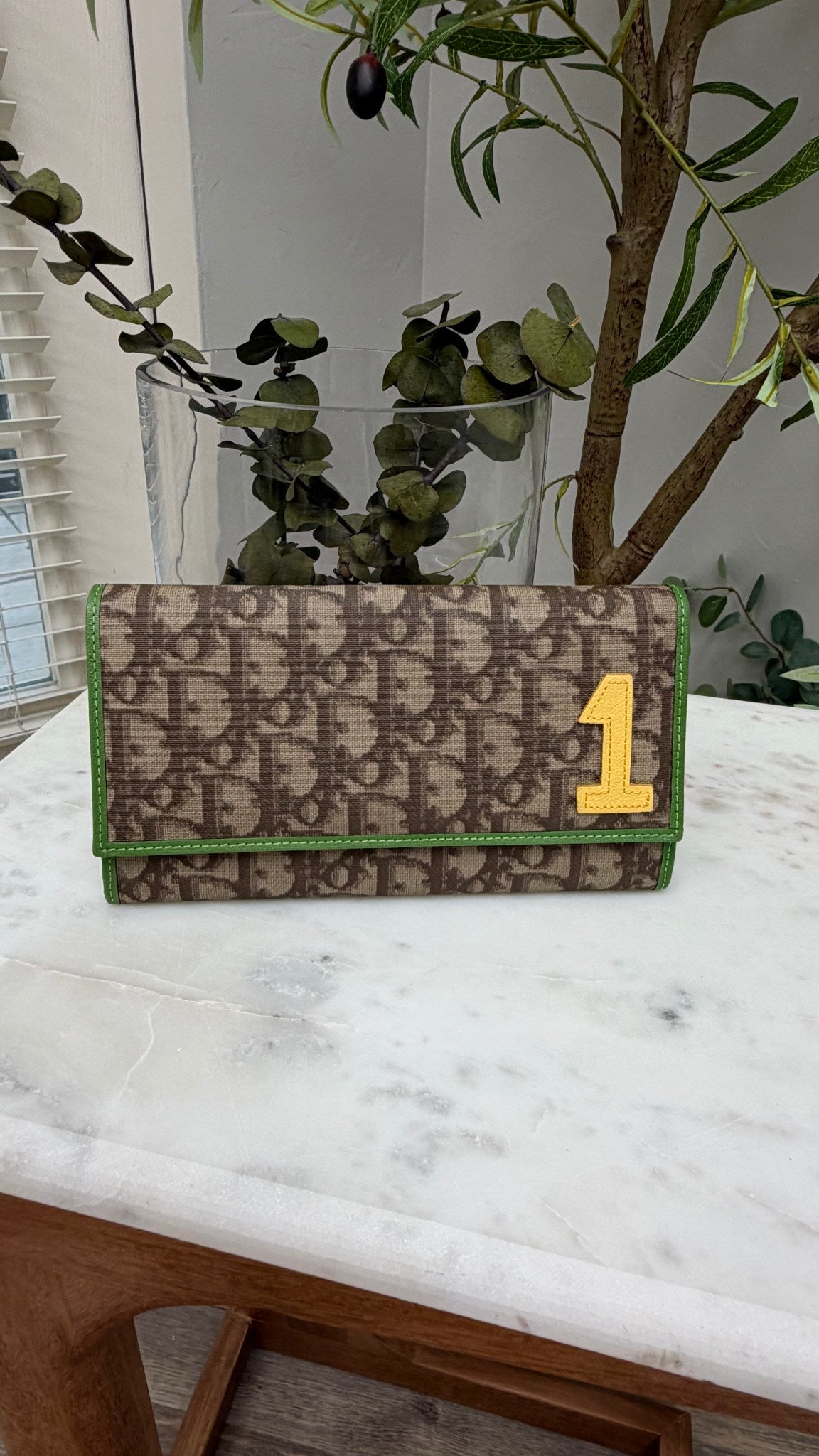 Christian Dior Beige Trotter Coated Canvas Rasta Long Wallet