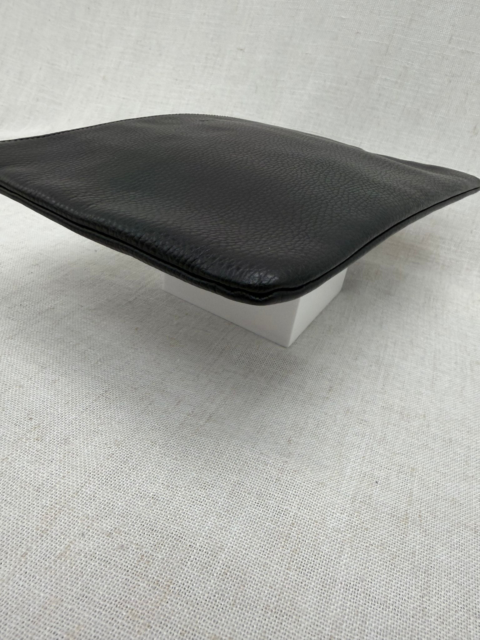 Gucci Black Leather Bamboo Pouch