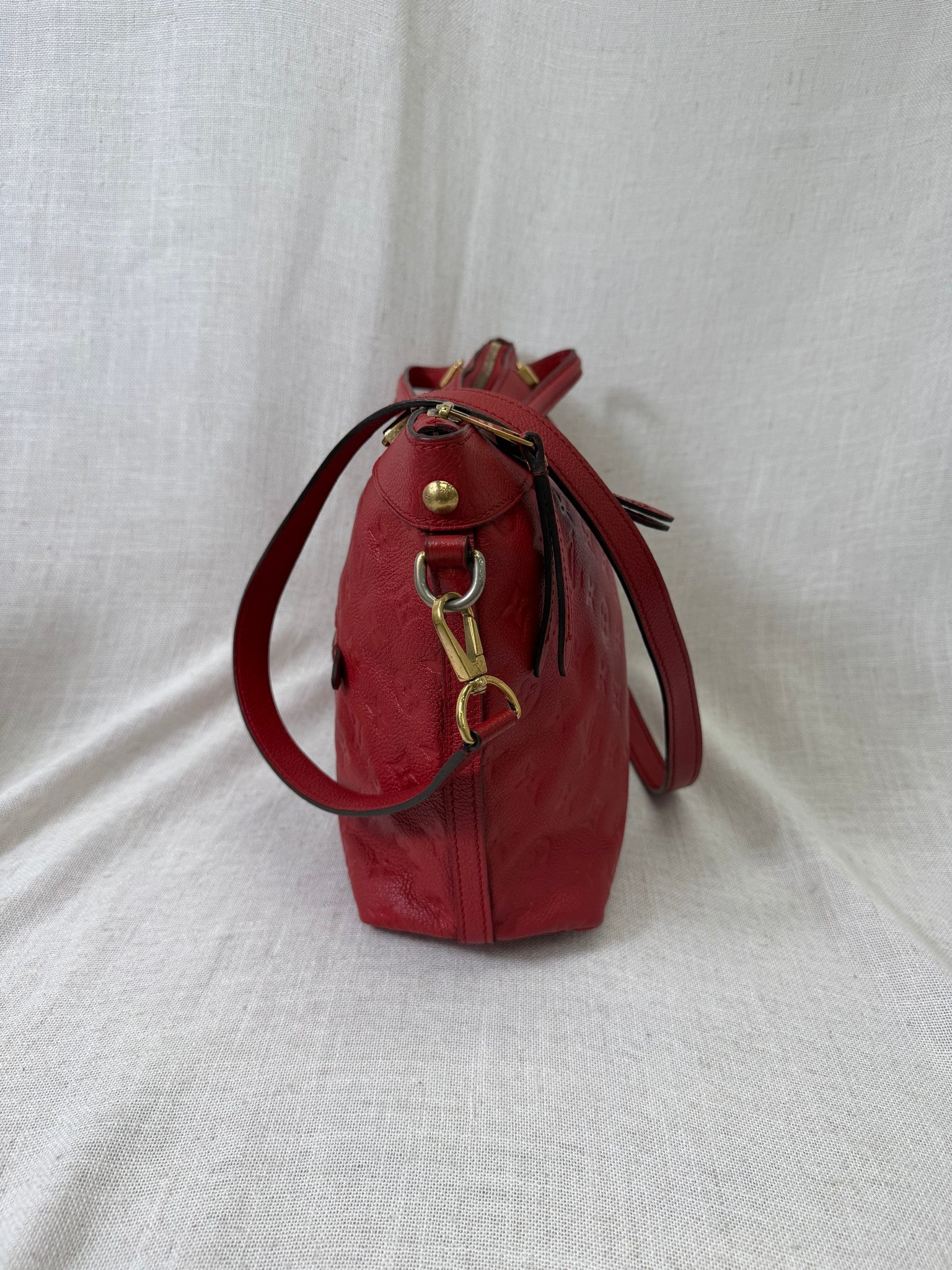 Louis Vuitton Red Empreinte Bastille MM Handbag