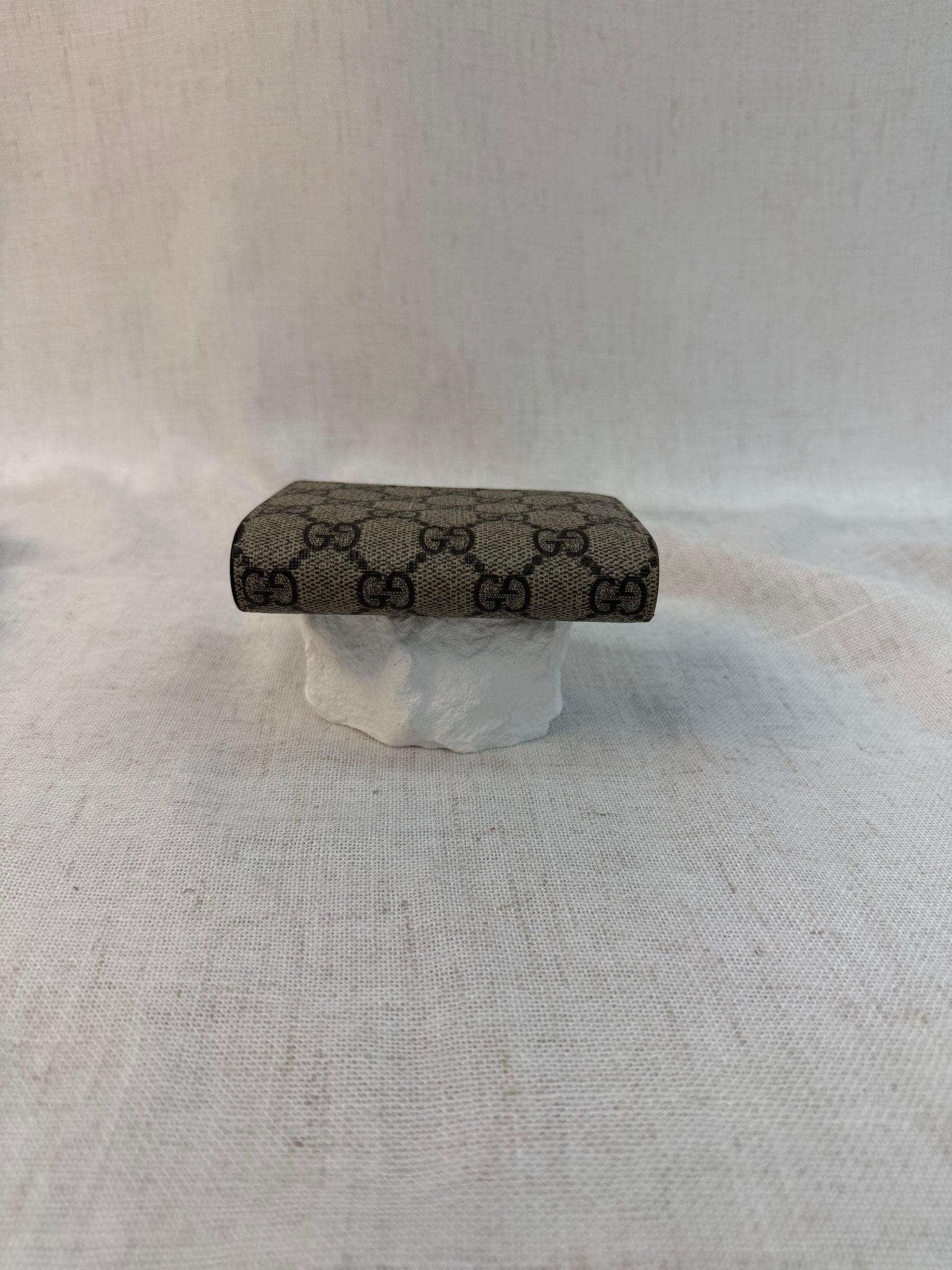 Gucci Brown Coated Canvas GG Supreme Compact Wallet