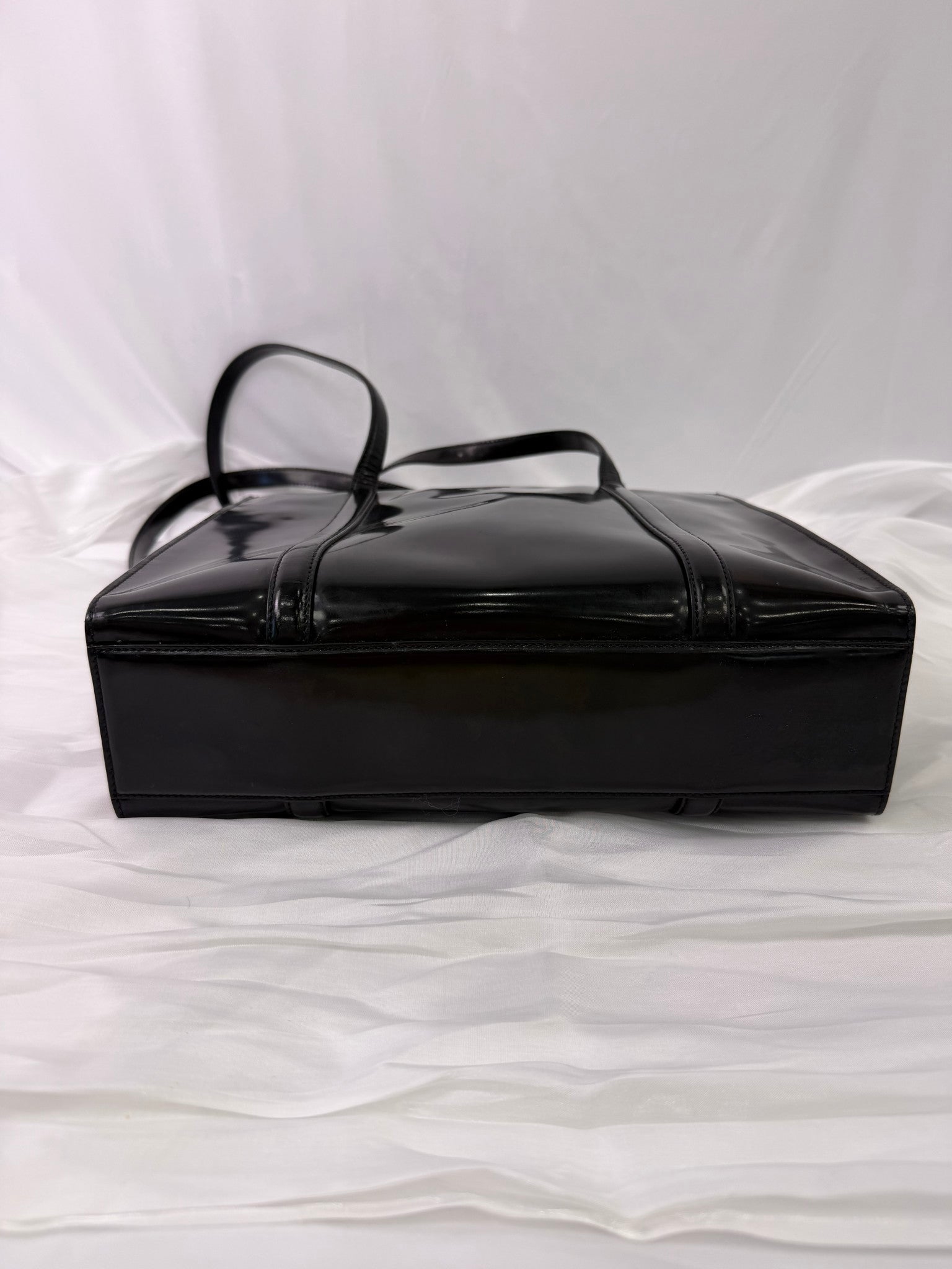 Prada Black Patent Leather Tote Bag