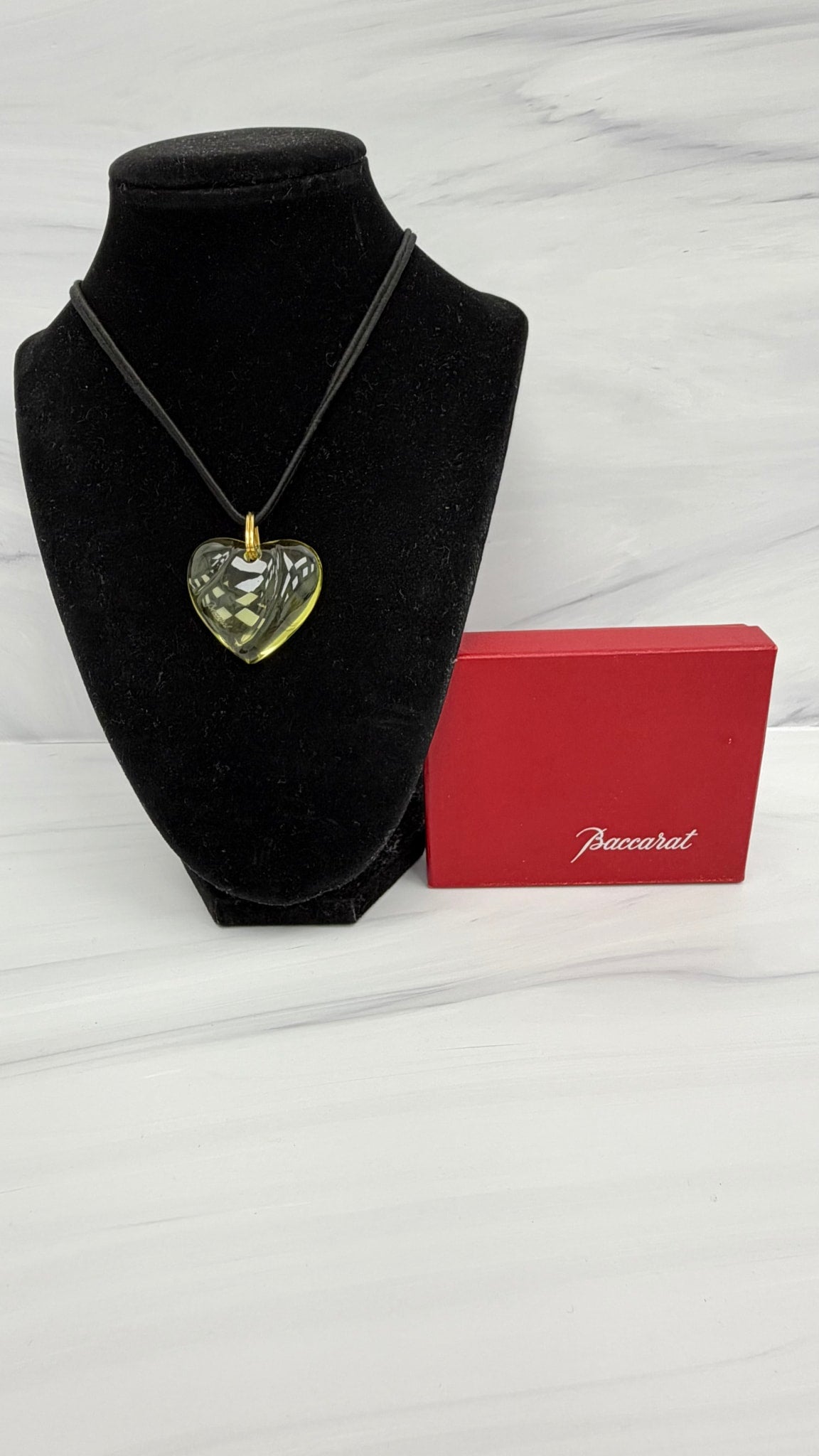 Baccarat Yellow Crystal Heart Pendant