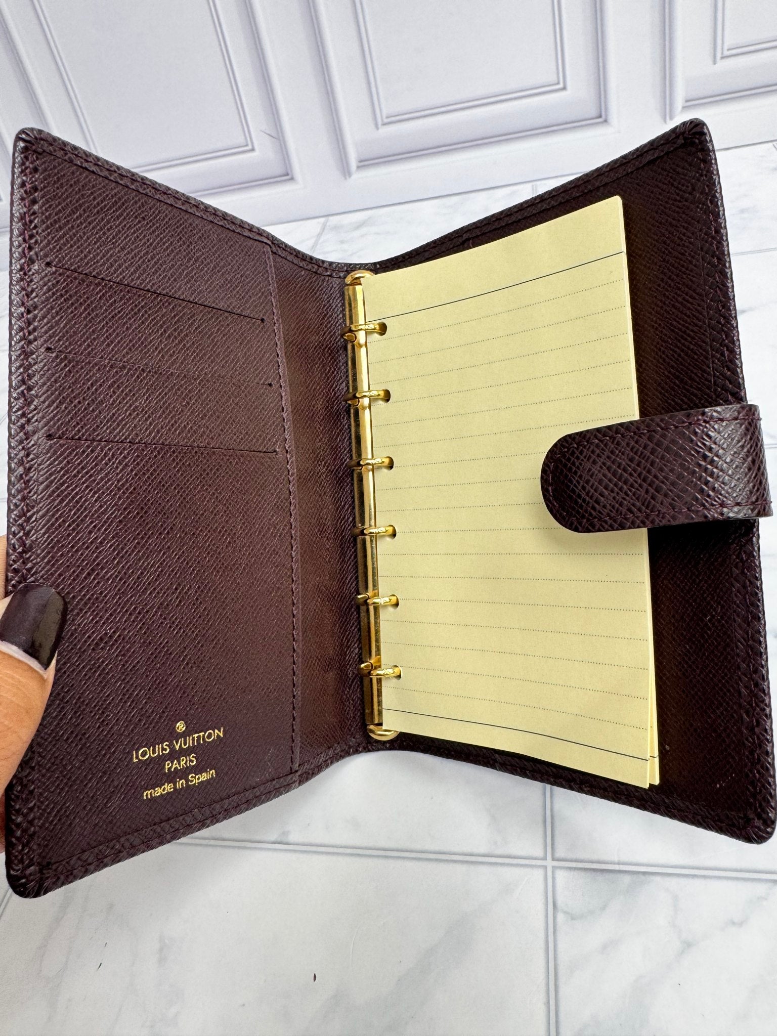 Louis Vuitton Burgundy Taiga Leather Agenda PM
