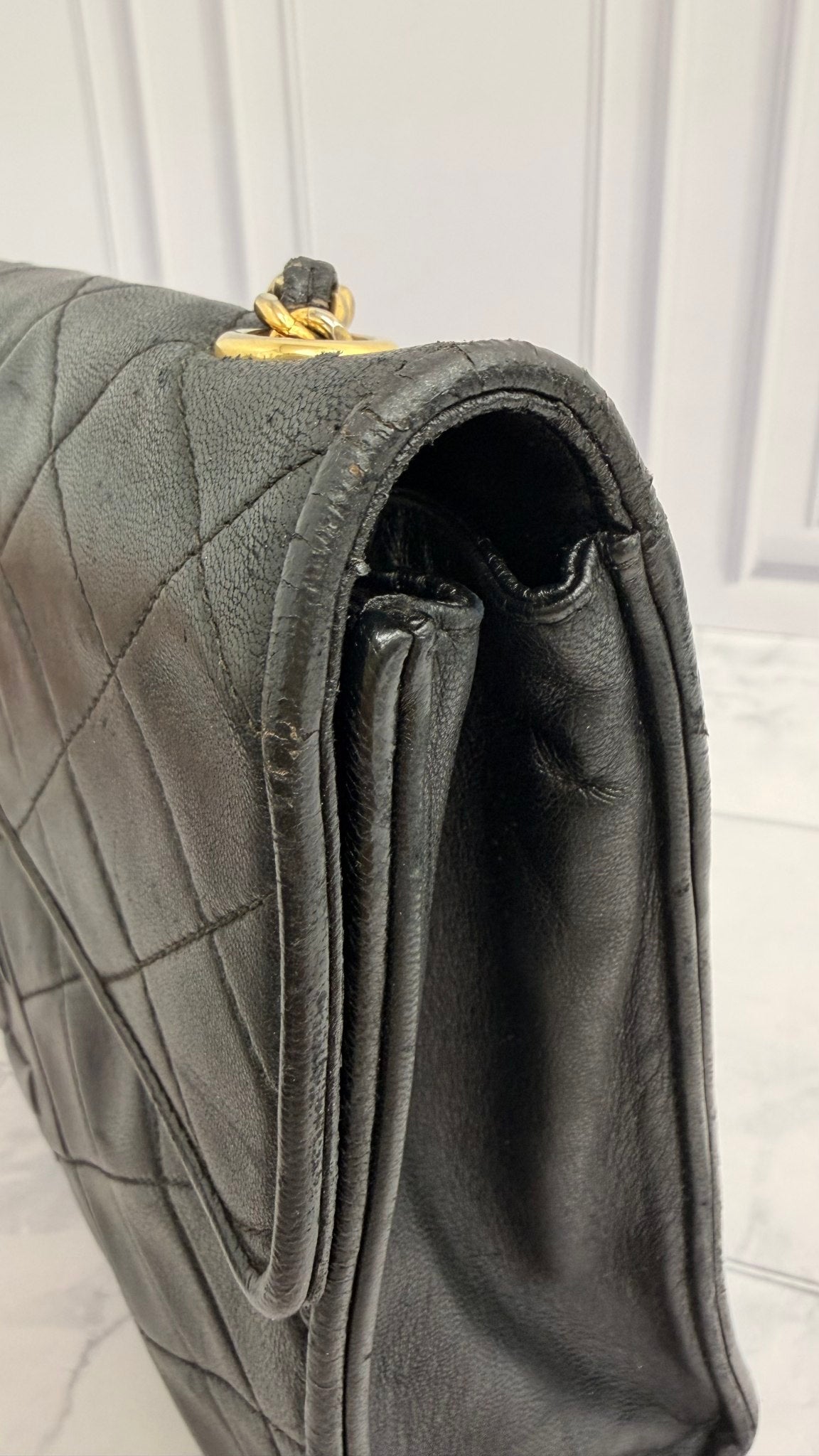 Chanel Black Quilted Lambskin CC Tassel Large Flap Bag