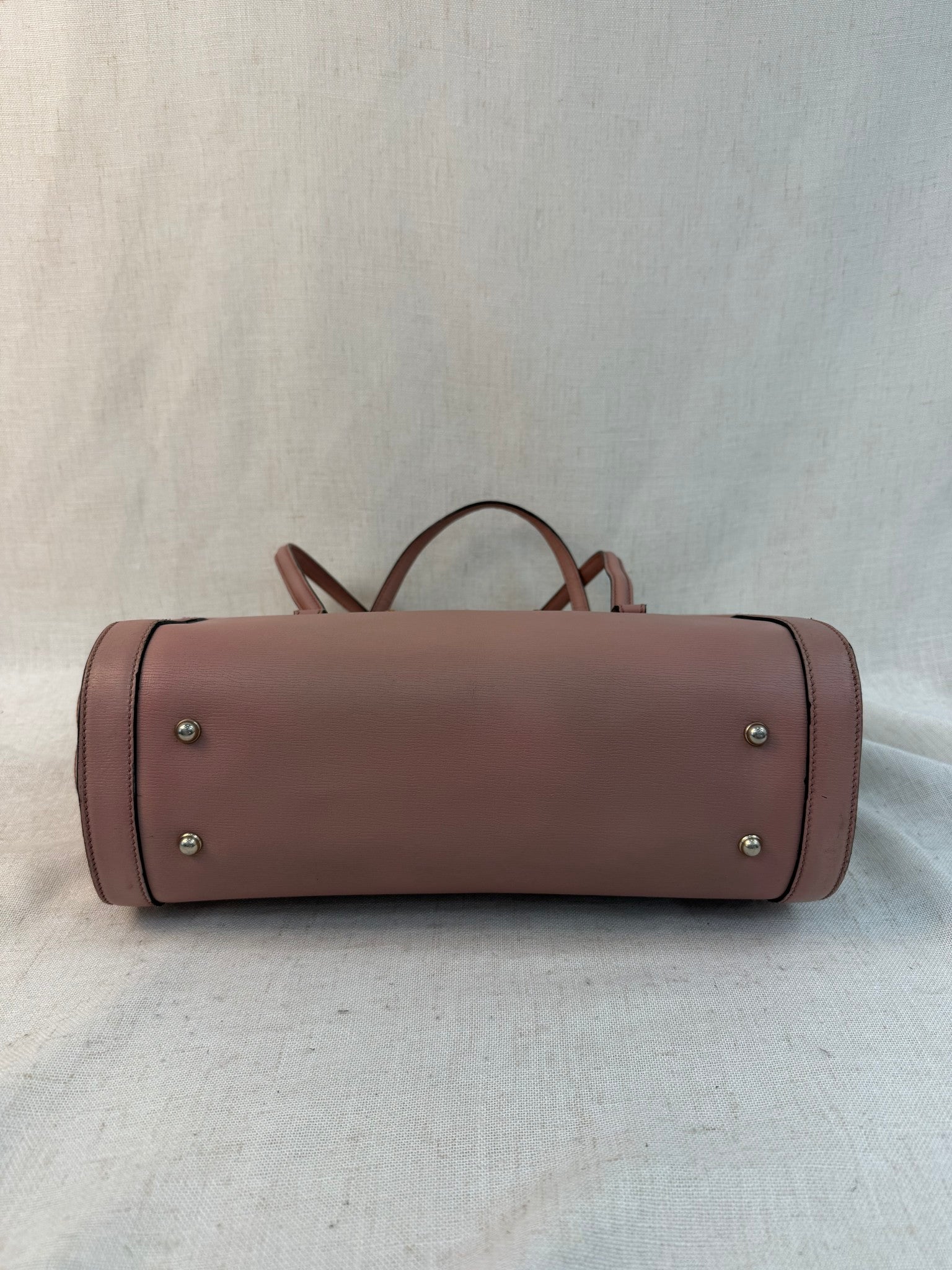 Gucci Dusty Rose Leather Bamboo Top Handle Bag