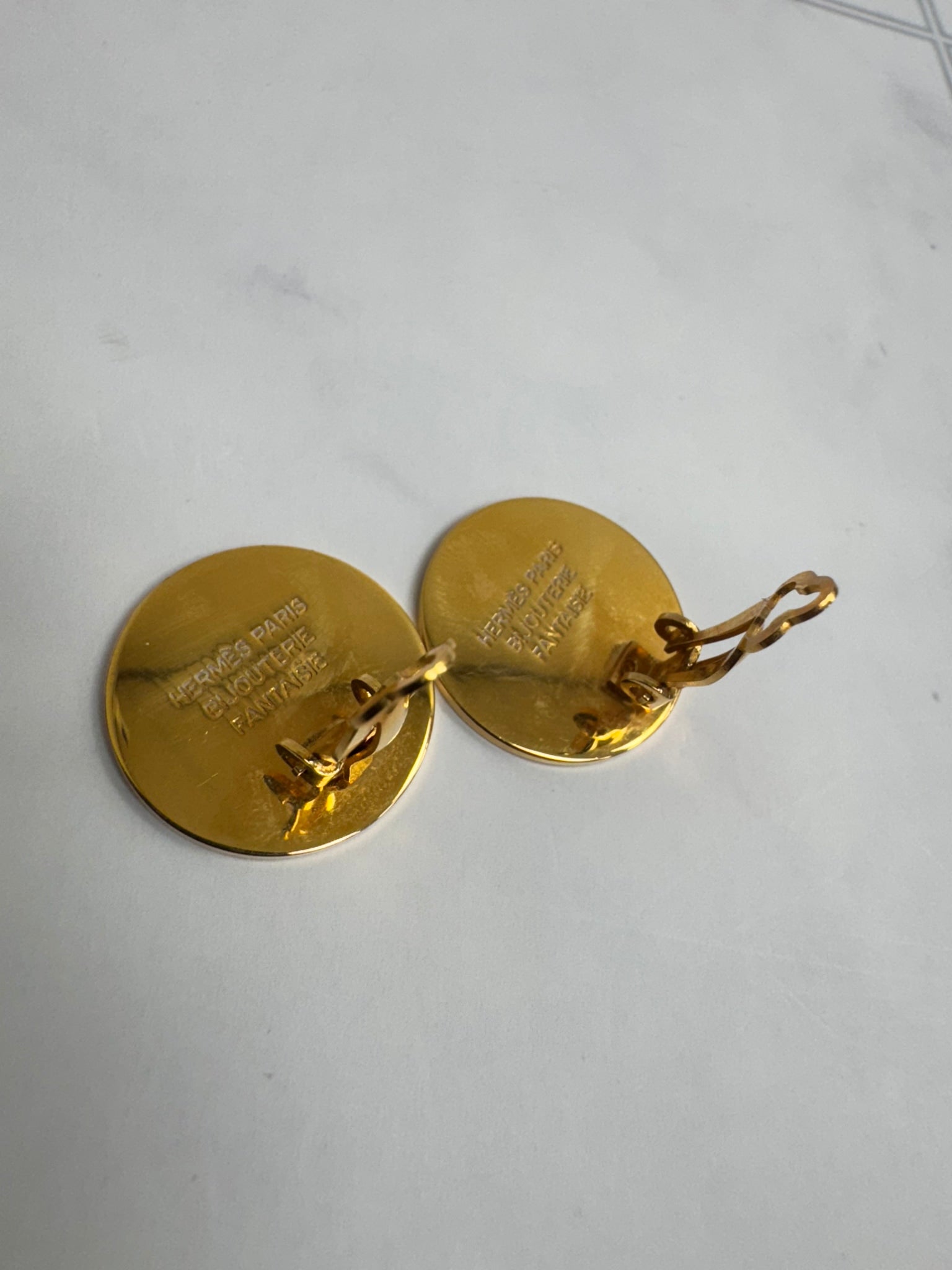 Hermès Gold Clou De Selle Clip-On Earrings