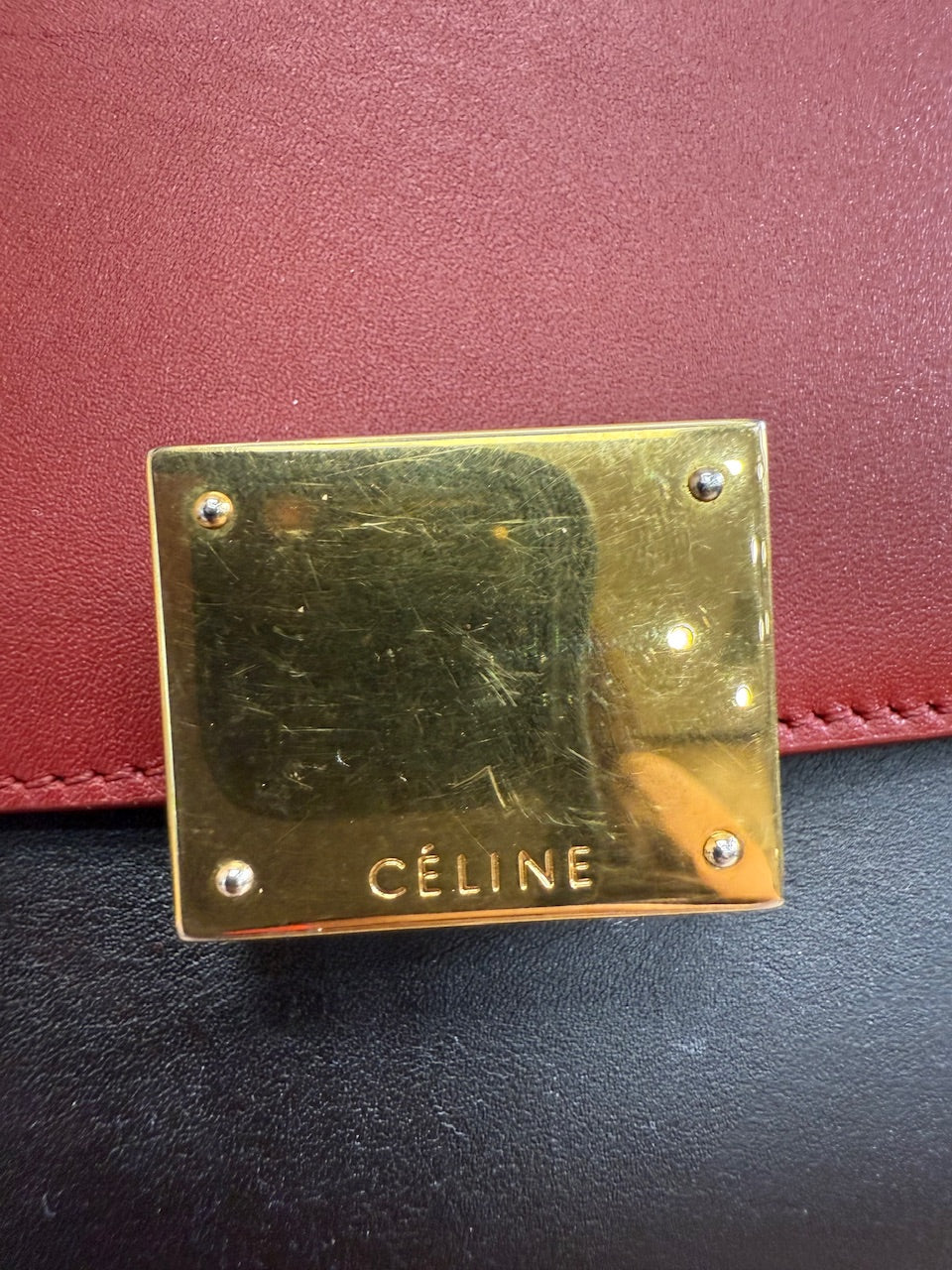 Celine Tricolor Leather Trapeze 2Way Bag