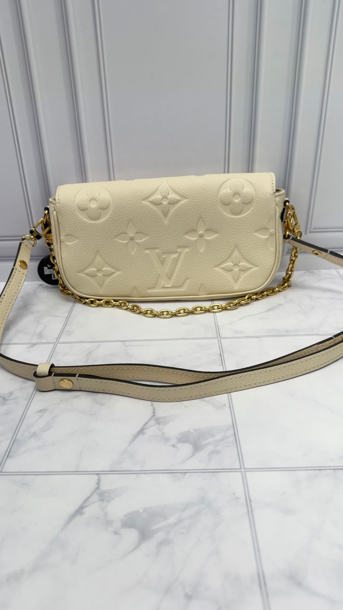 Louis Vuitton Cream Empreinte Ivy Wallet on a Chain