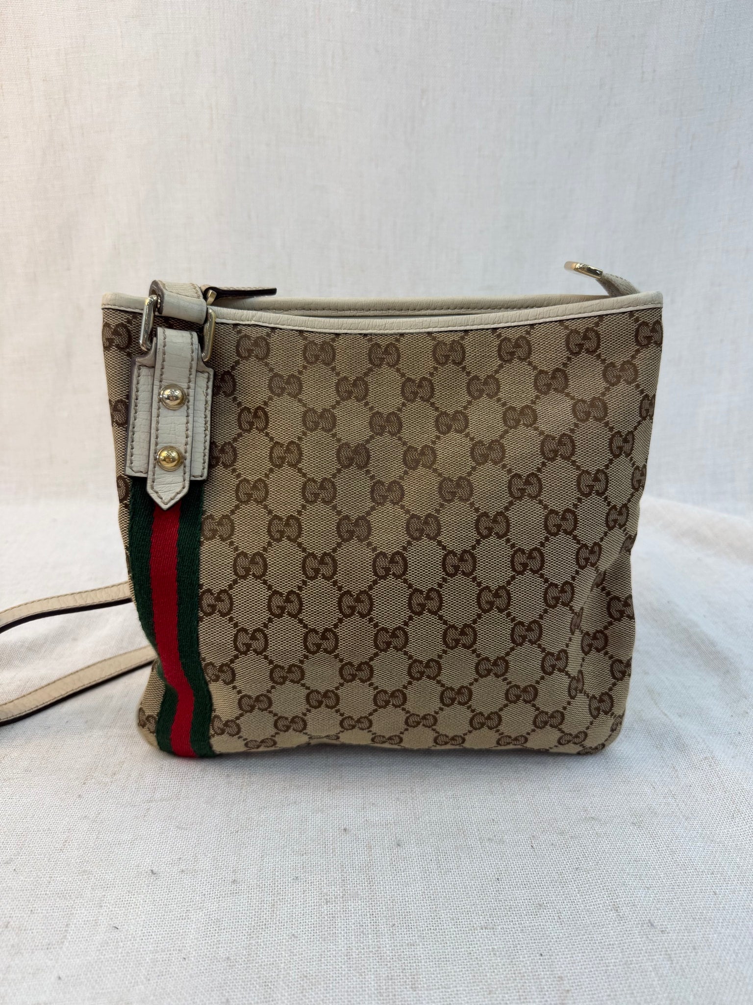 Gucci Brown Canvas Jolicoeur Messenger Bag