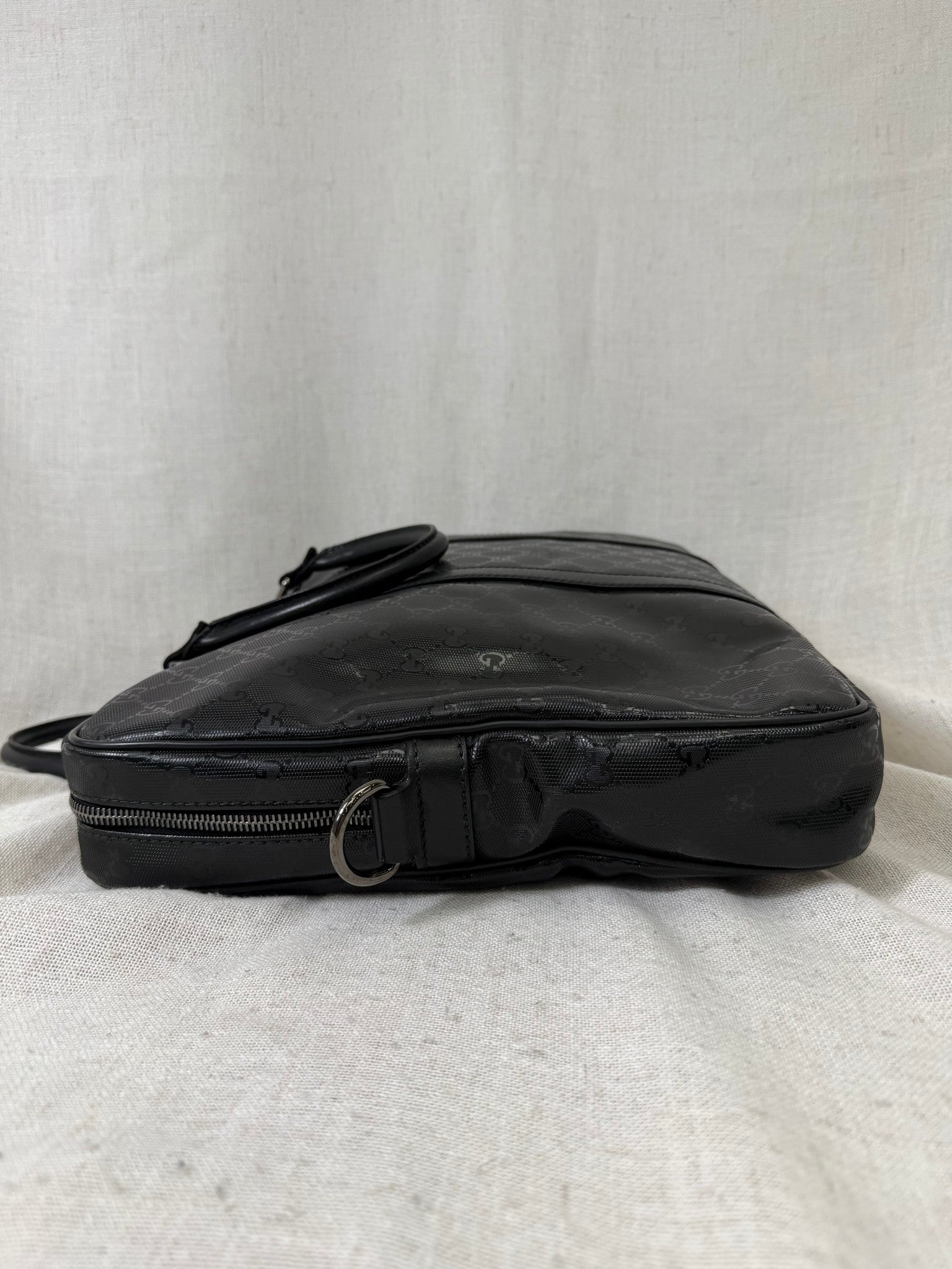 Gucci Black GG Print Coated Nylon Briefcase