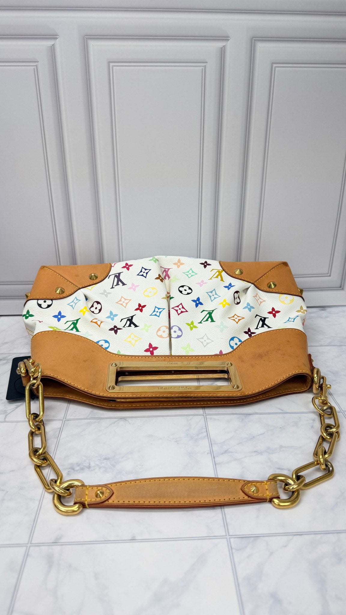 Louis Vuitton White Multicolor Monogram Judy MM Shoulder Bag