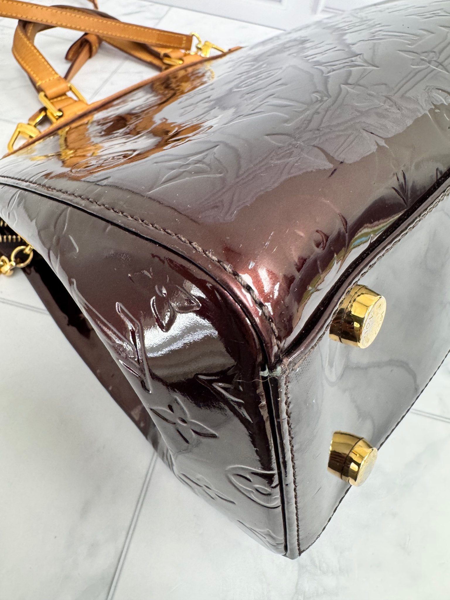 Louis Vuitton Burgundy Vernis Monogram Brea GM