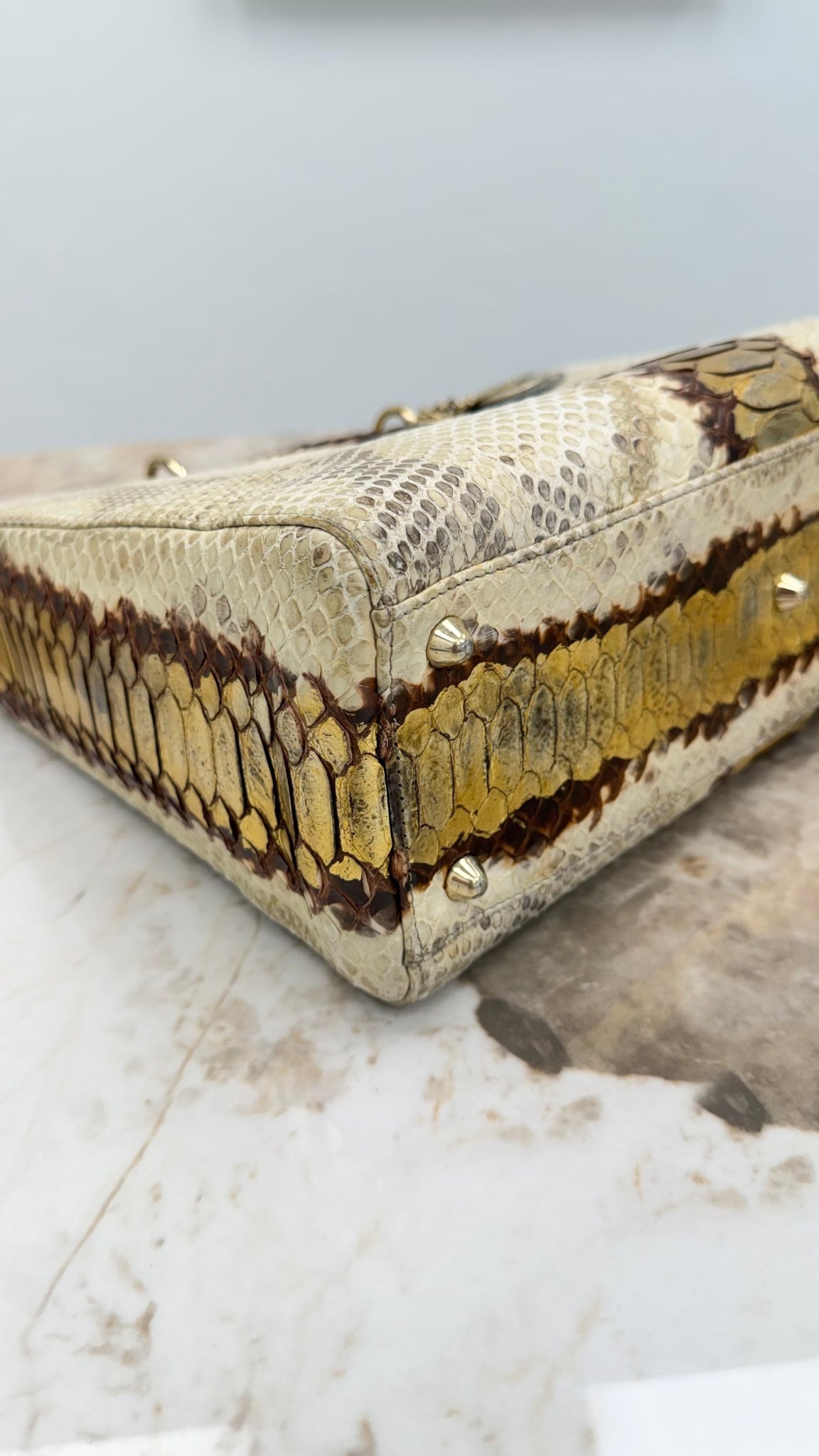 Christian Dior Metallic Python Large Lady Dior & Wallet