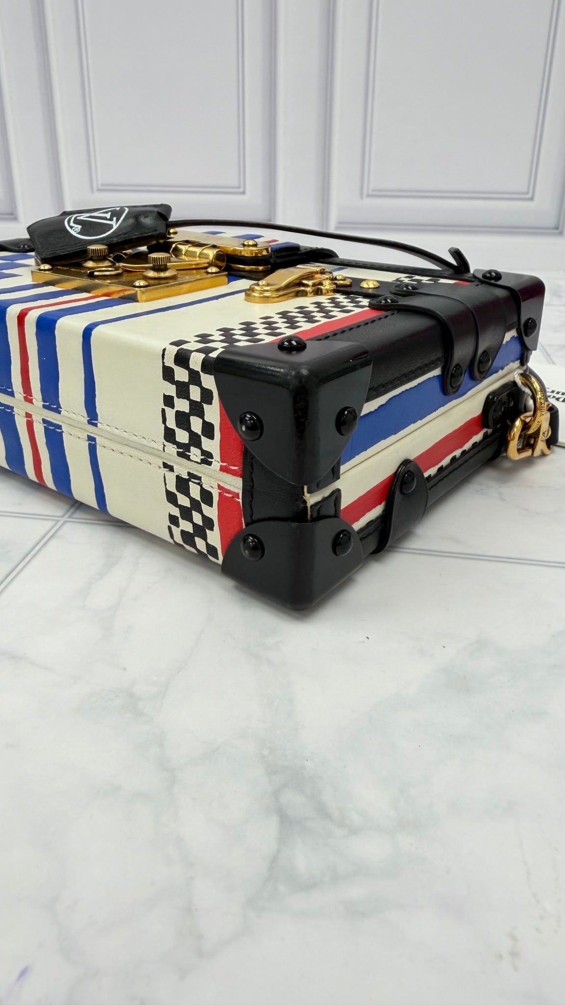 Louis Vuitton Limited Edition Grand Prix Printed Petite Malle Crossbody