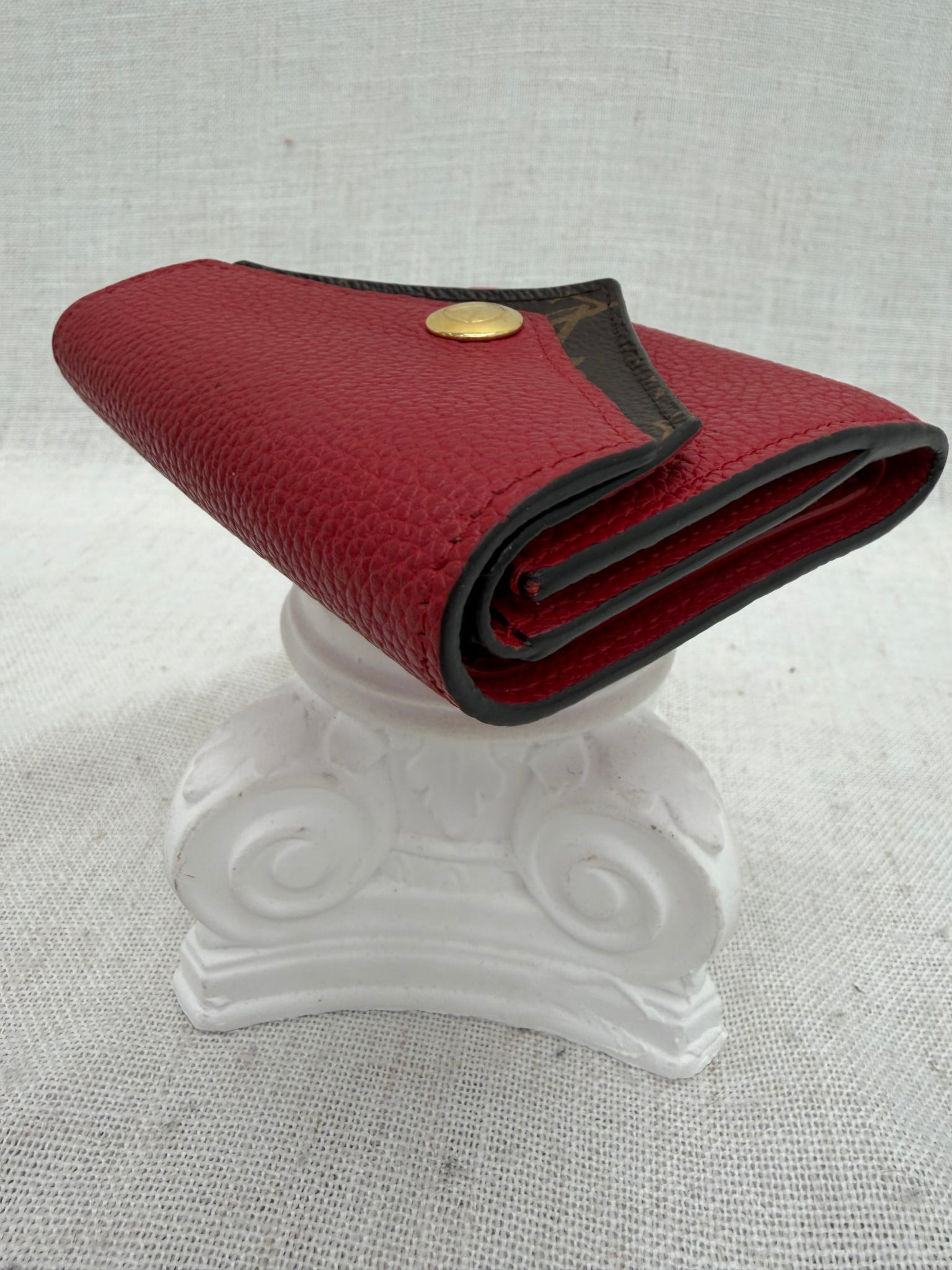 Louis Vuitton Monogram & Red Double V Compact Wallet