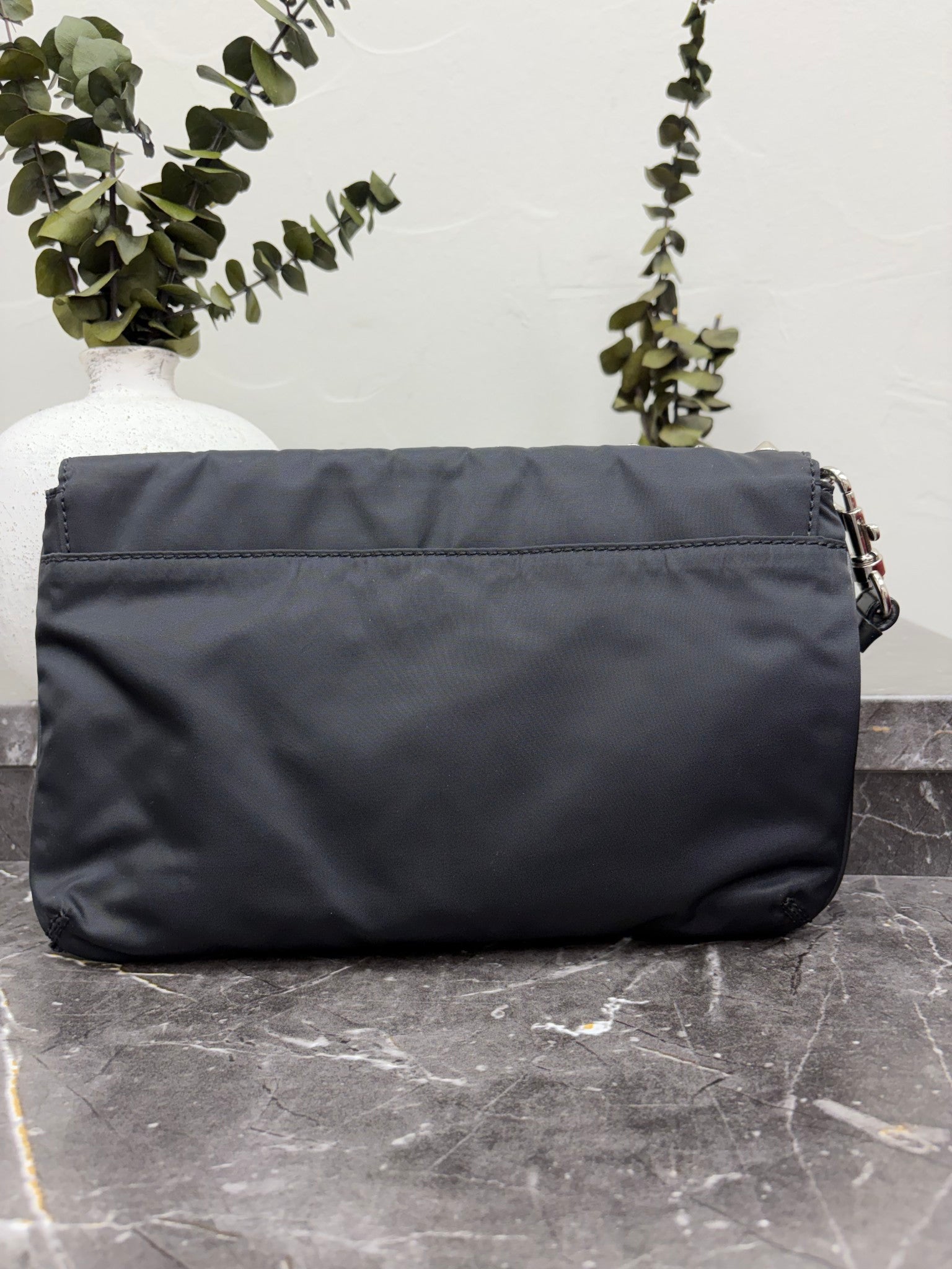 Givenchy Black Nylon Studded Wristlet Clutch