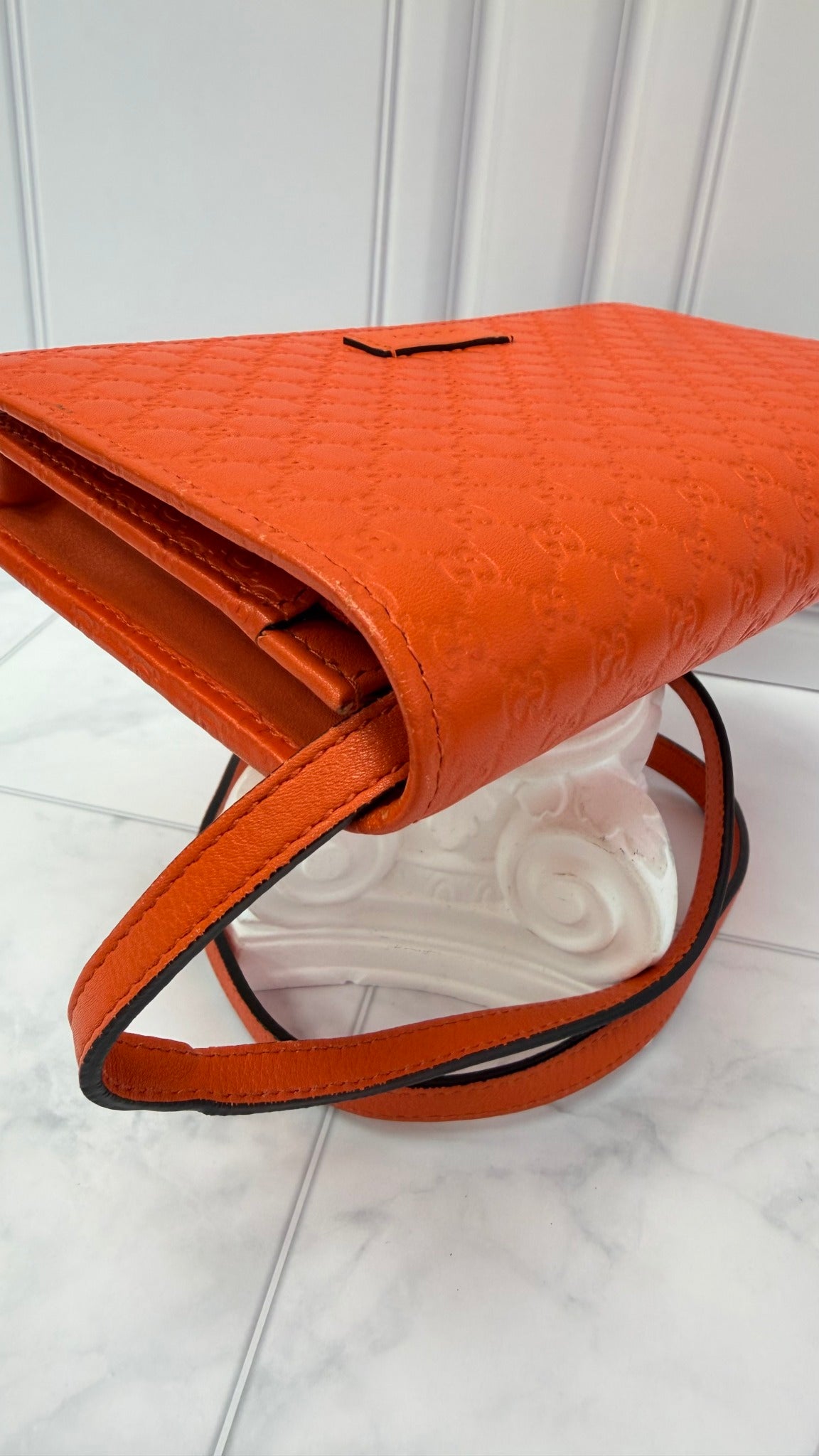 Gucci Orange Microguccissima Wallet on a Chain