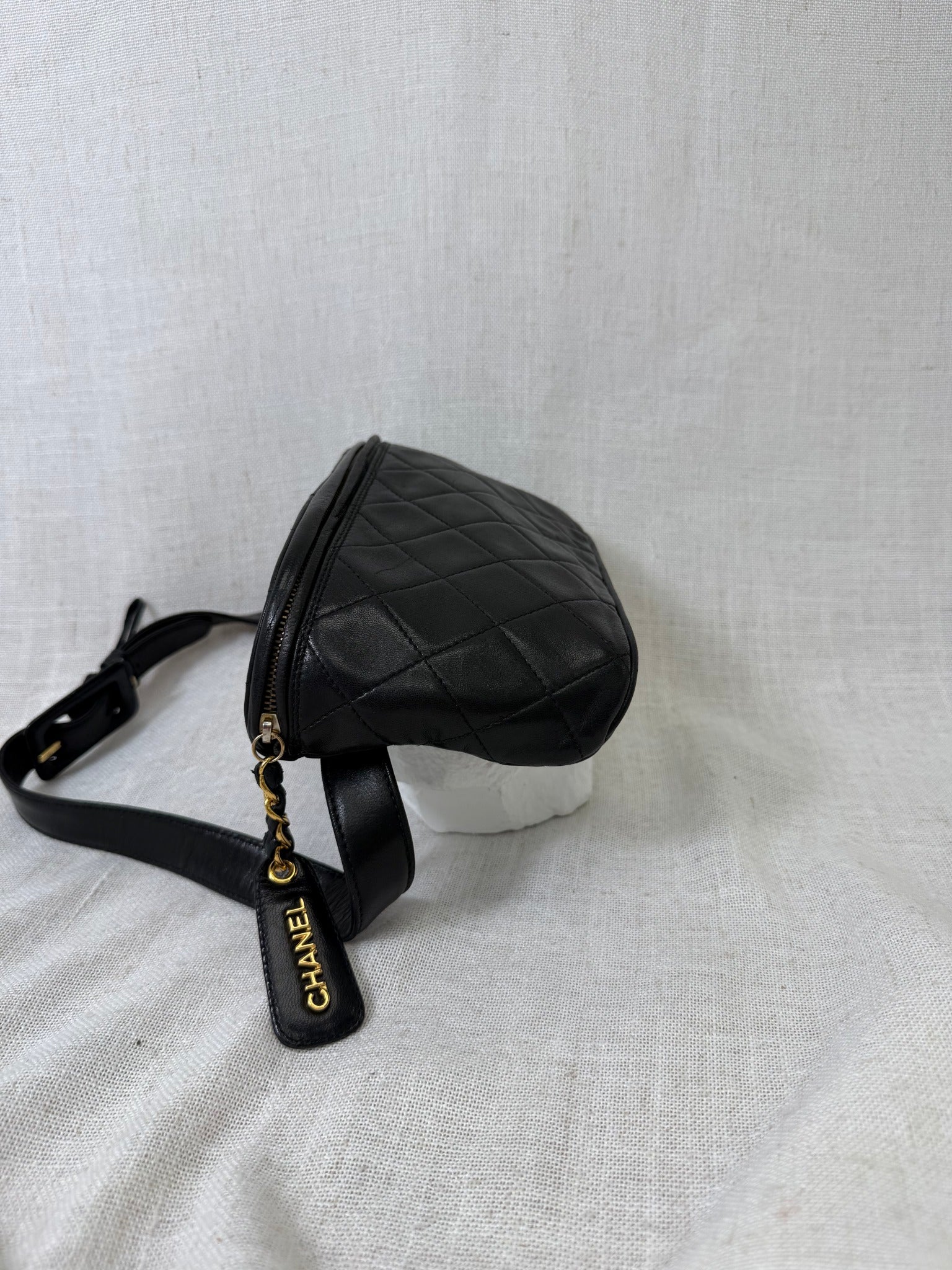 Chanel Black Lambskin Leather Belt Bag